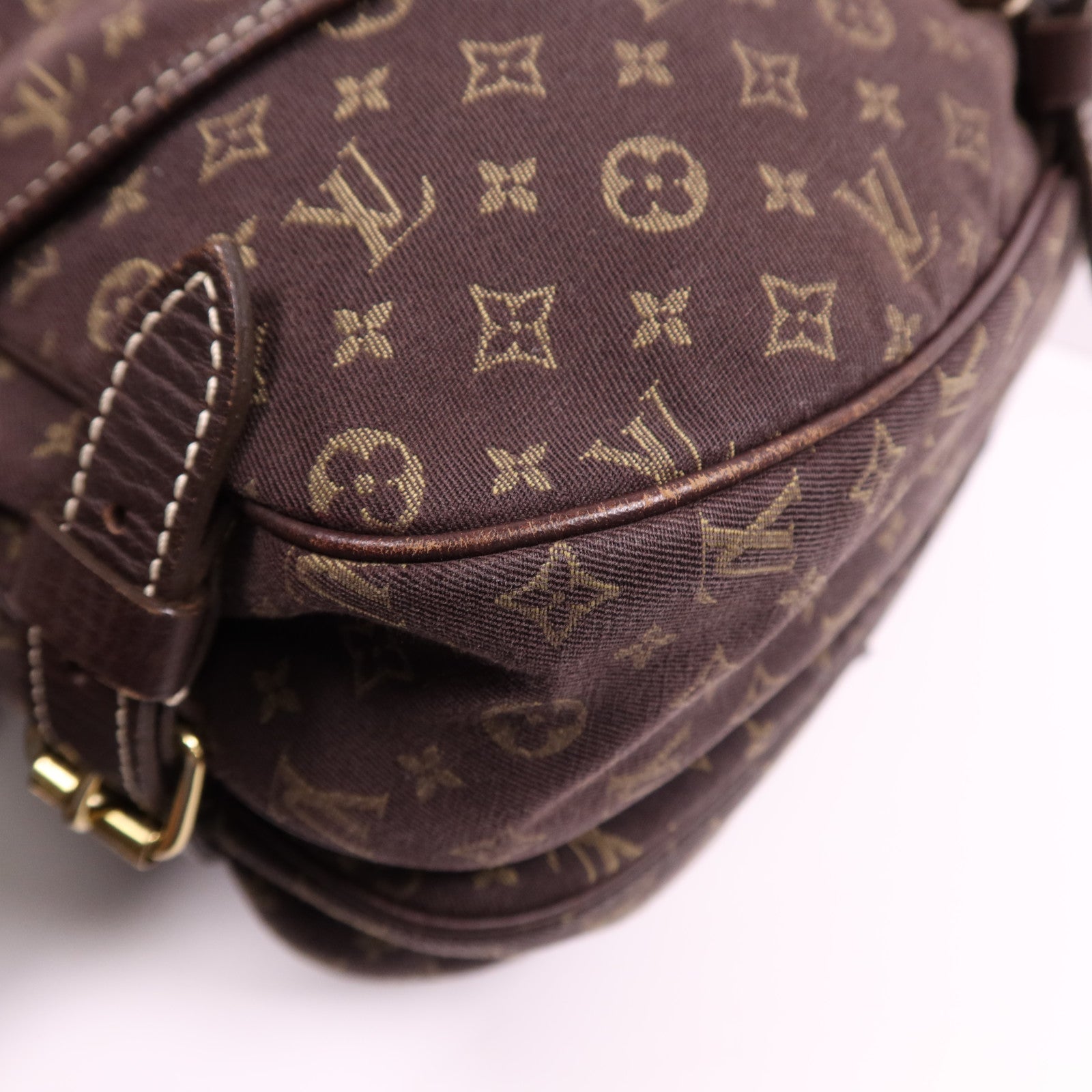 LOUIS VUITTON Monogram Mini Lin Saumur 30金扣肩背袋