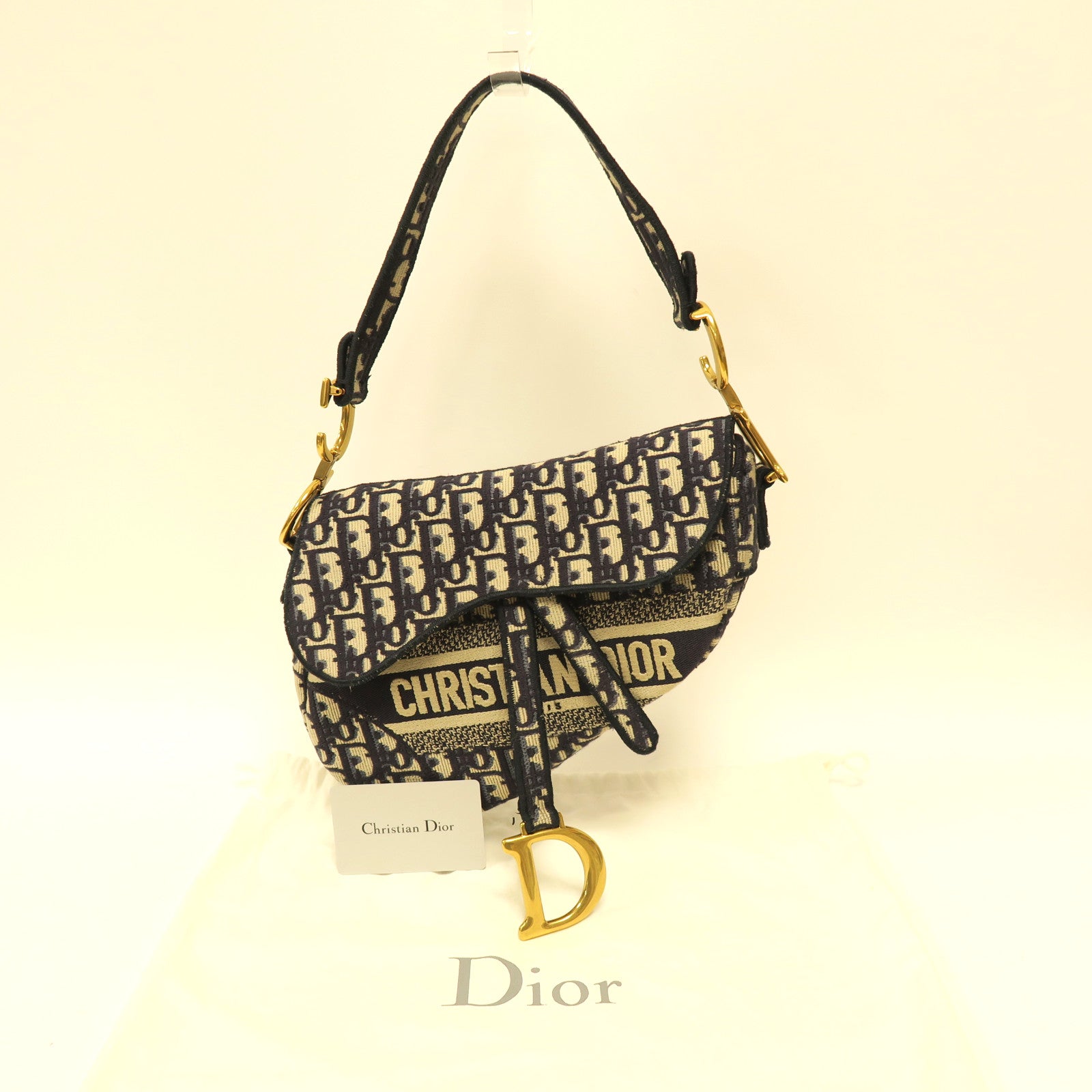 Dior **【激減優惠】帆布Saddle金扣肩背袋藍色