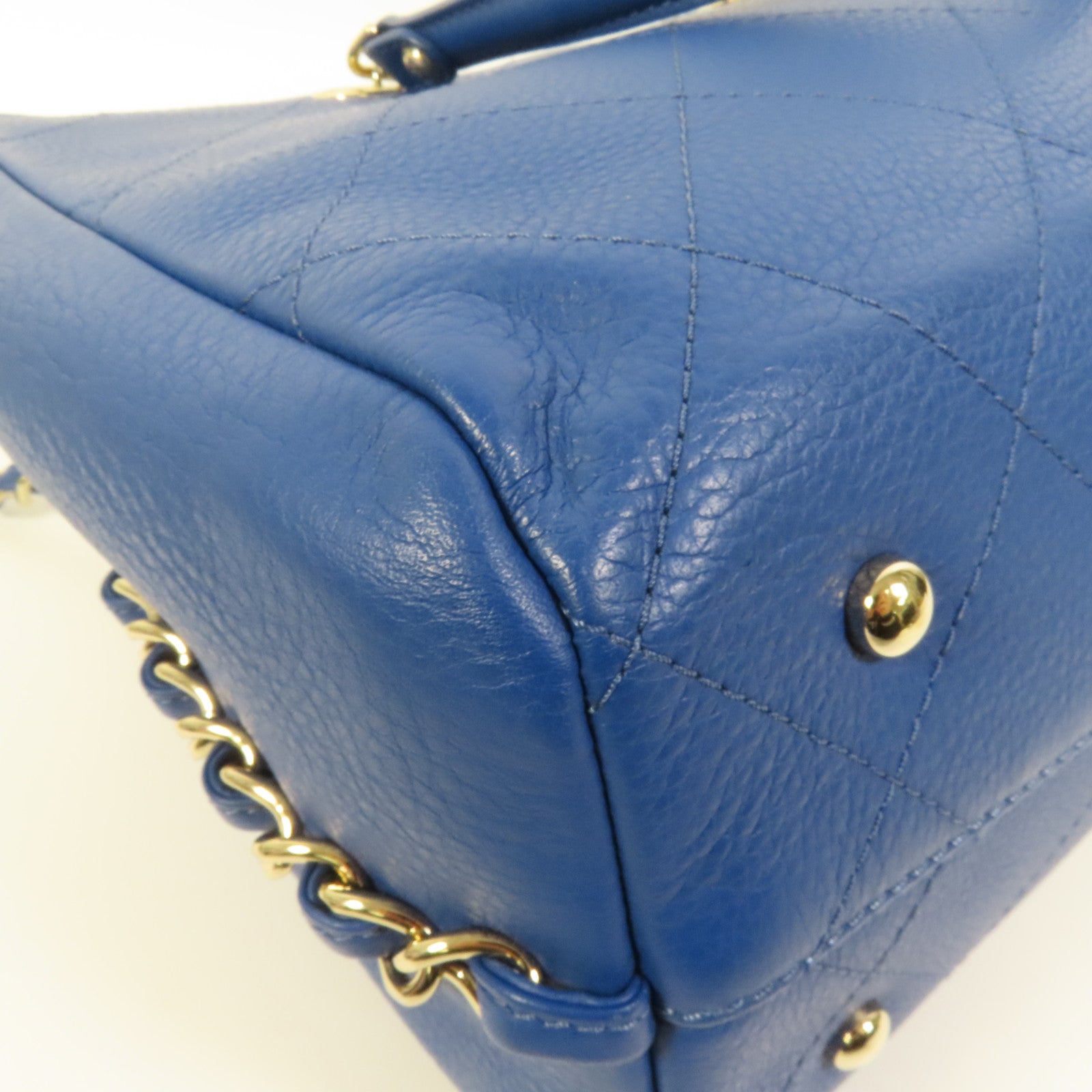 CHANEL 牛皮皮革Chain Shoulder金扣手挽肩背兩用袋