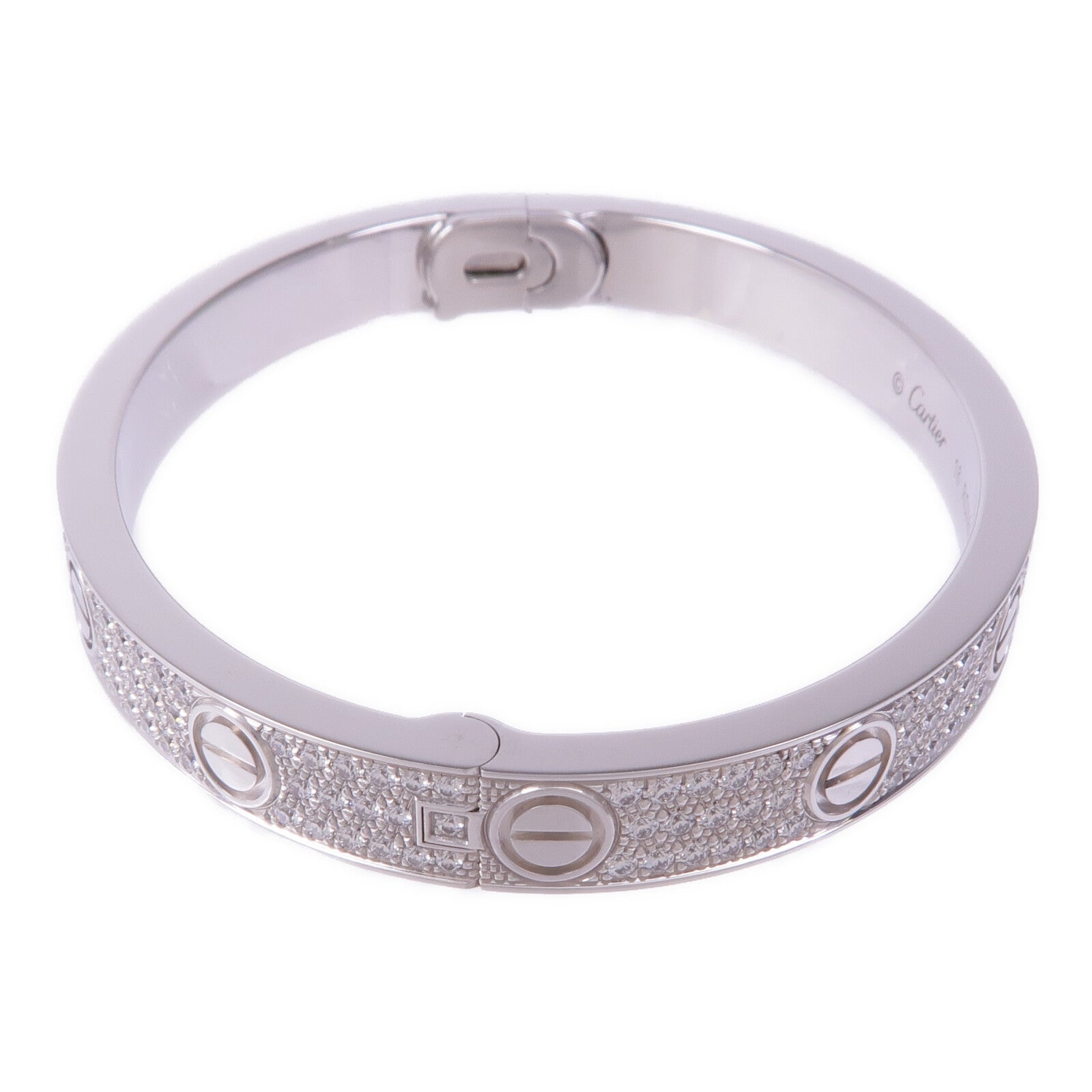 CARTIER 18K白金Love Bracelet Full Diamonds鑽石手鐲Cartier#16