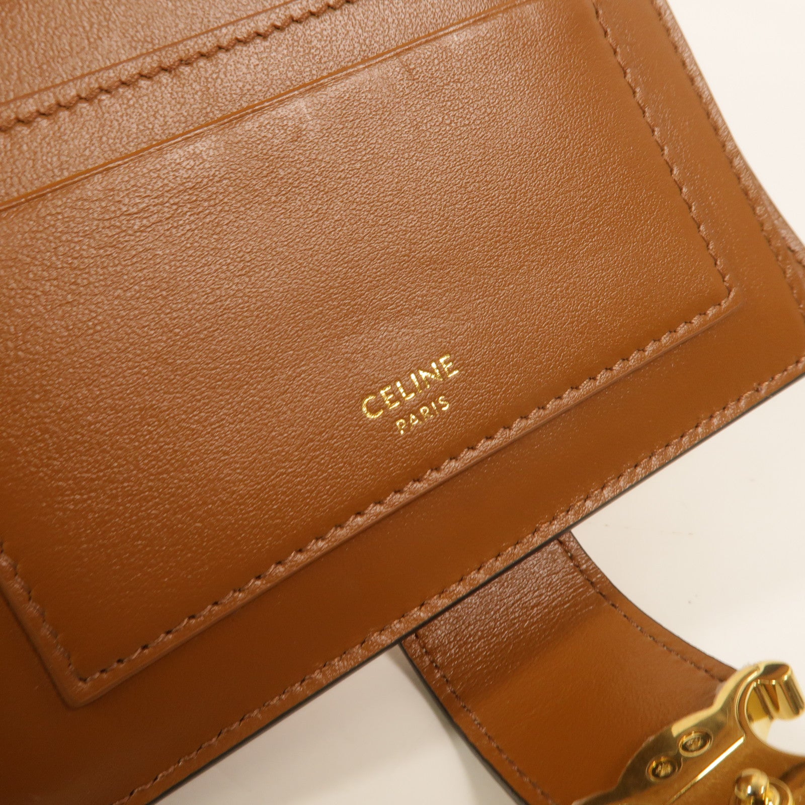 CELINE 牛皮皮革Medium Strap Wallet Nino錢包