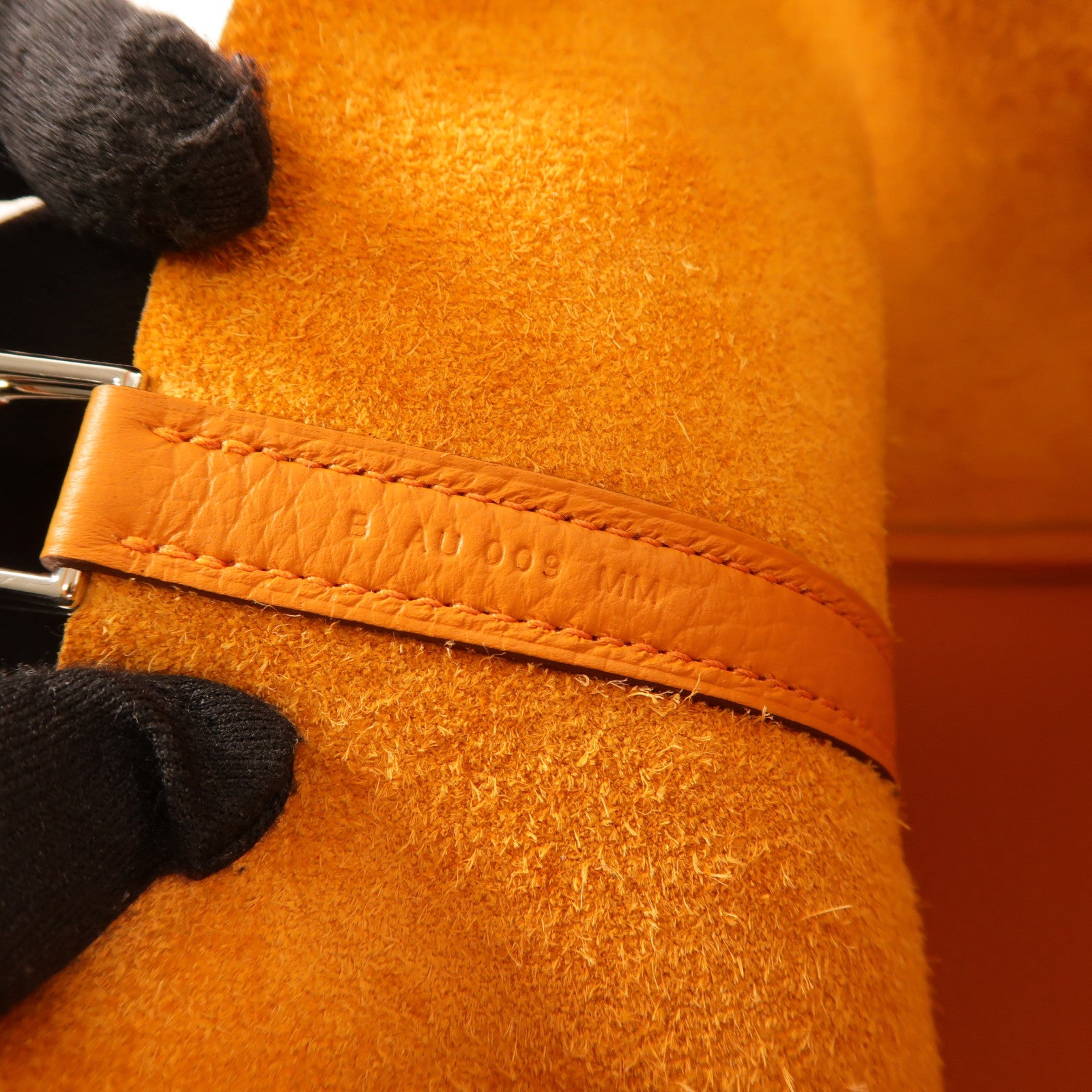 HERMES PHW Picotin PM Handbag Clemence Leather Orange