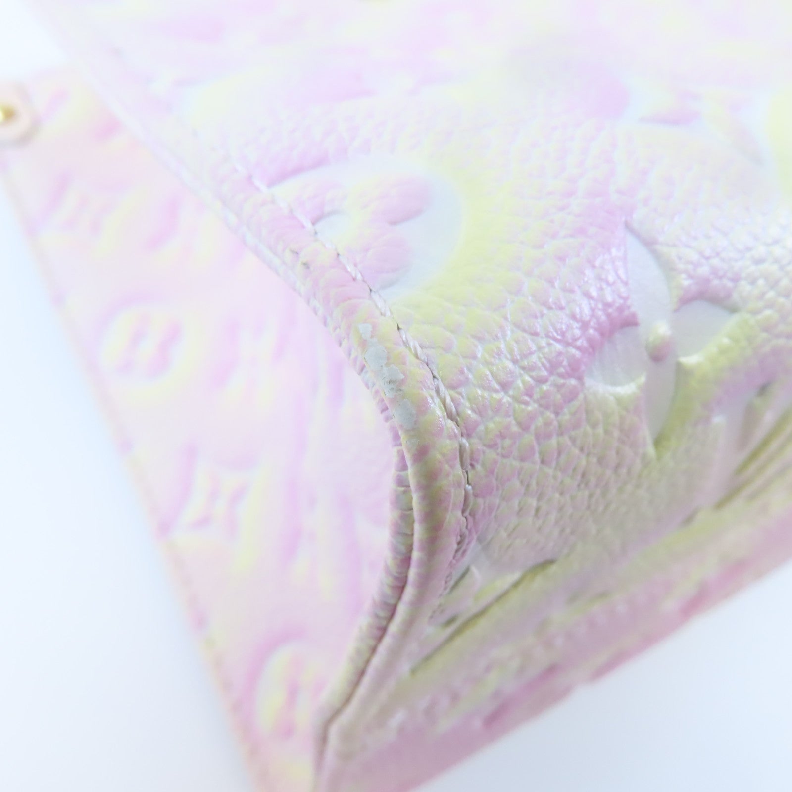 LOUIS VUITTON 【激減優惠】Monogram Empreinte On The Go PM金扣手挽肩背兩用袋粉紅色/黃色