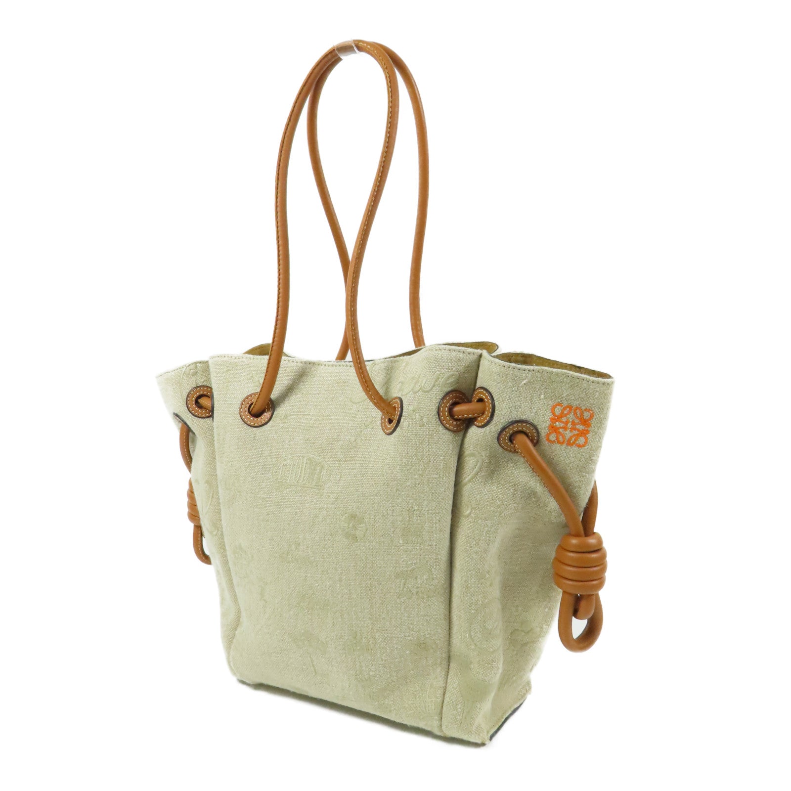 LOEWE 帆布Flamenco Knot Tote肩背袋