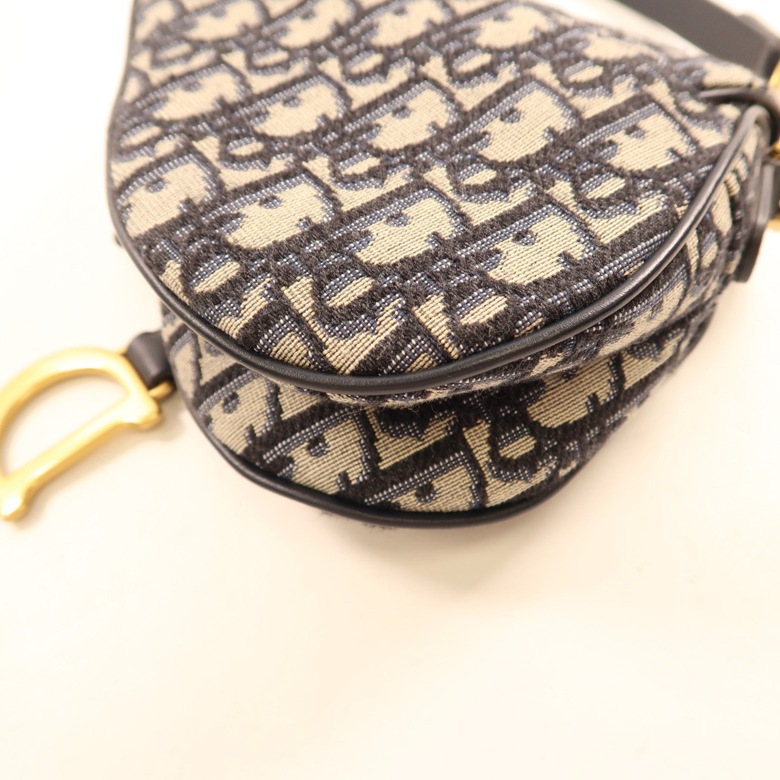 Dior 帆布Saddle Bag金扣手挽肩背兩用袋