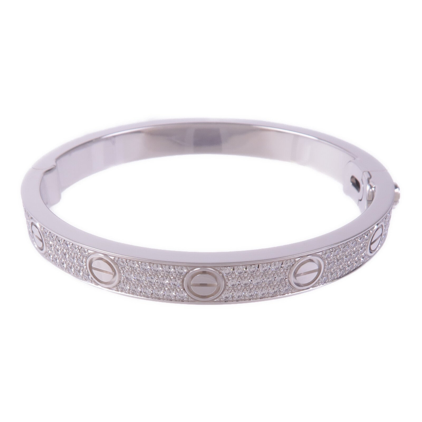 CARTIER 18K白金Love Bracelet Full Diamonds鑽石手鐲Cartier#16