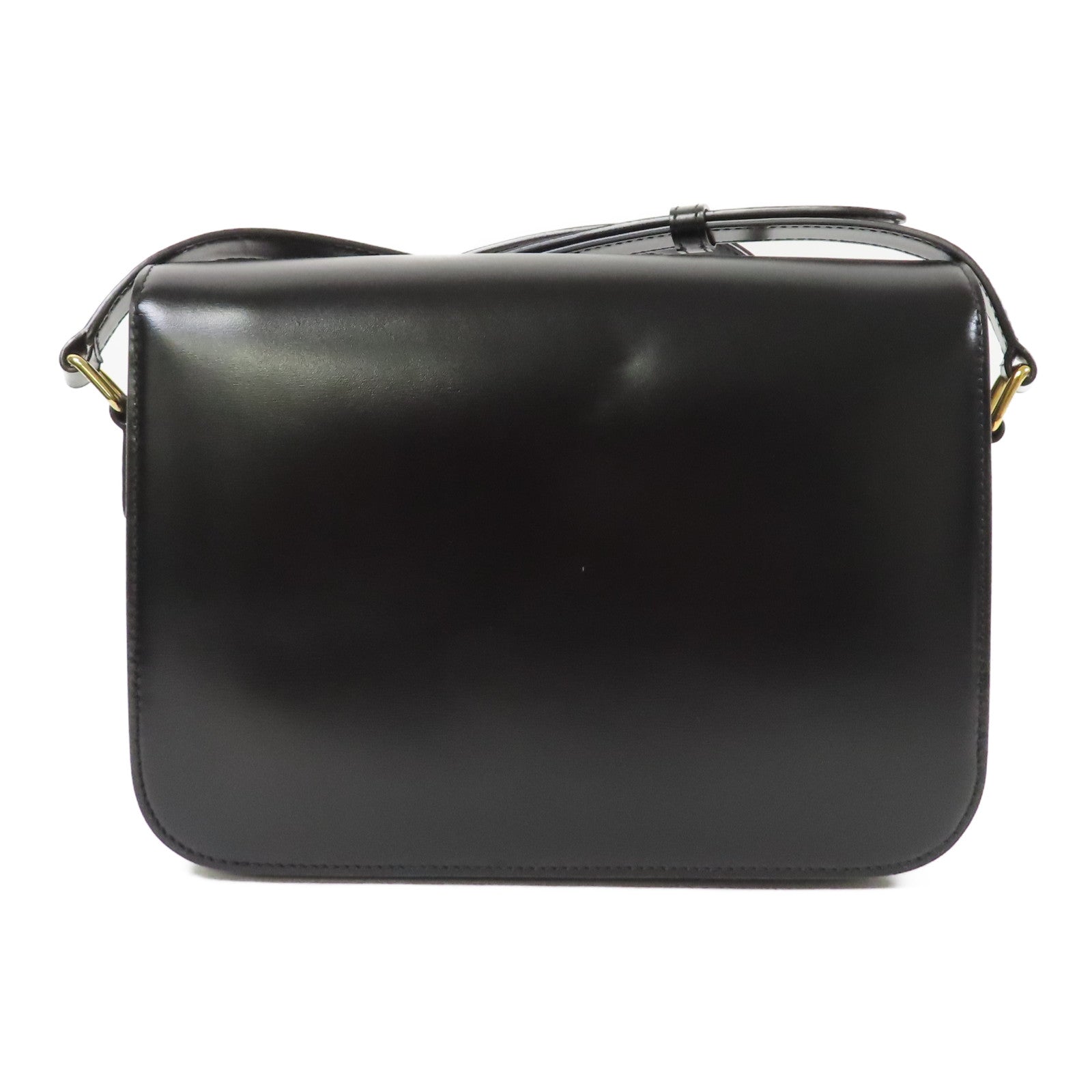 CELINE 牛皮皮革Triomphe Medium金扣肩背袋黑色