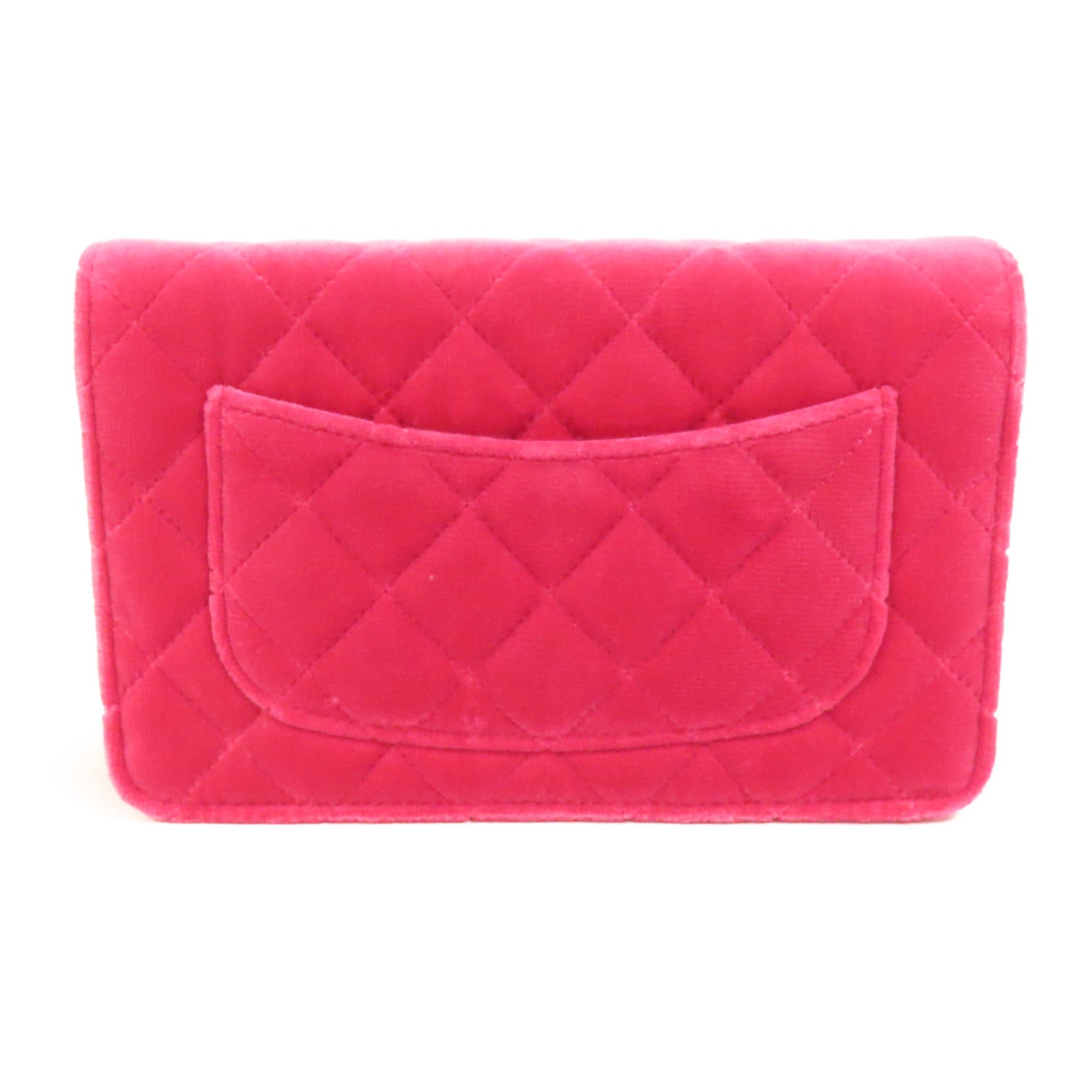 CHANEL 天鵝絨WOC Wallet On Chain金扣鏈帶肩背袋