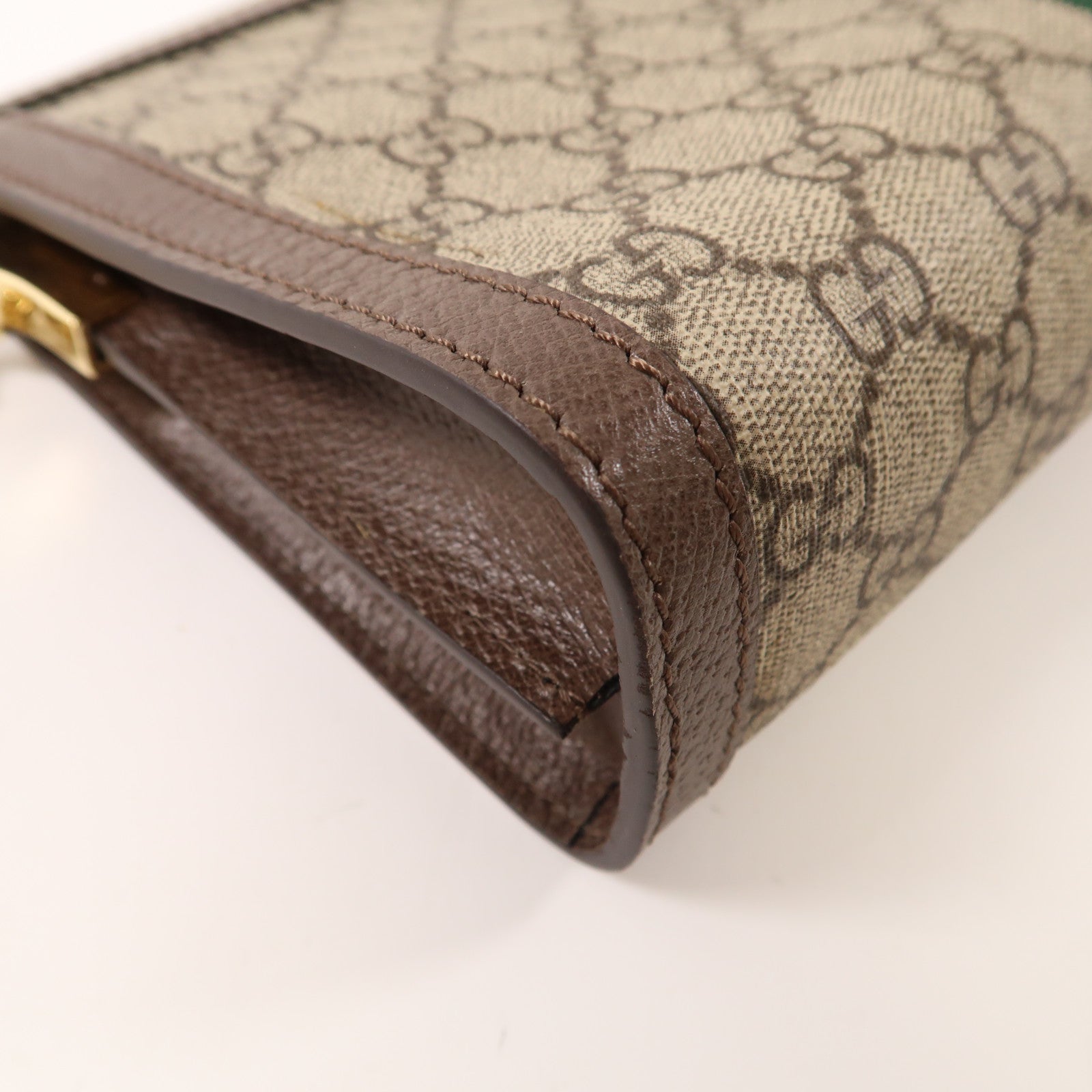GUCCI 塗層帆布Shoulder Bag金扣肩背袋啡色