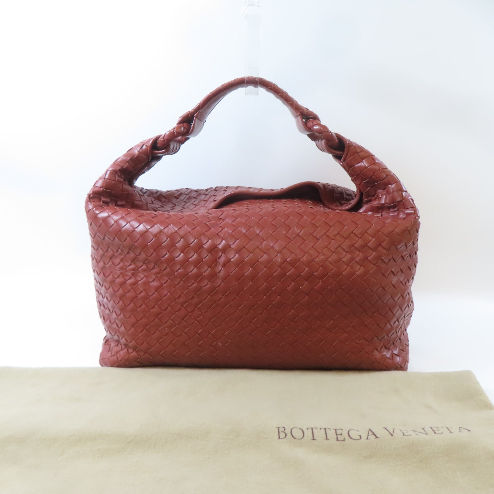 BOTTEGA VENETA 羊皮皮革Shoulder Bag銀扣肩背袋啡色