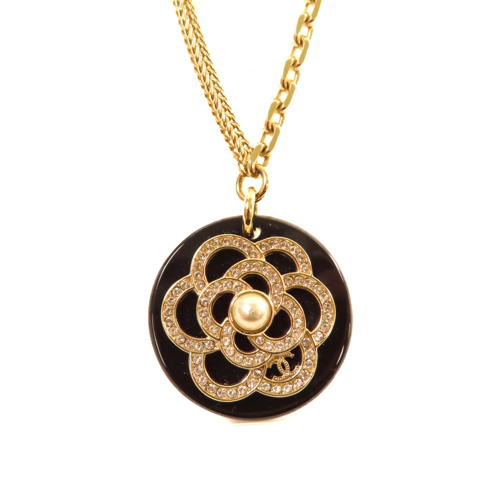 CHANEL 【激減優惠】金屬/仿珍珠/PVC Necklace項鏈黑色/金色