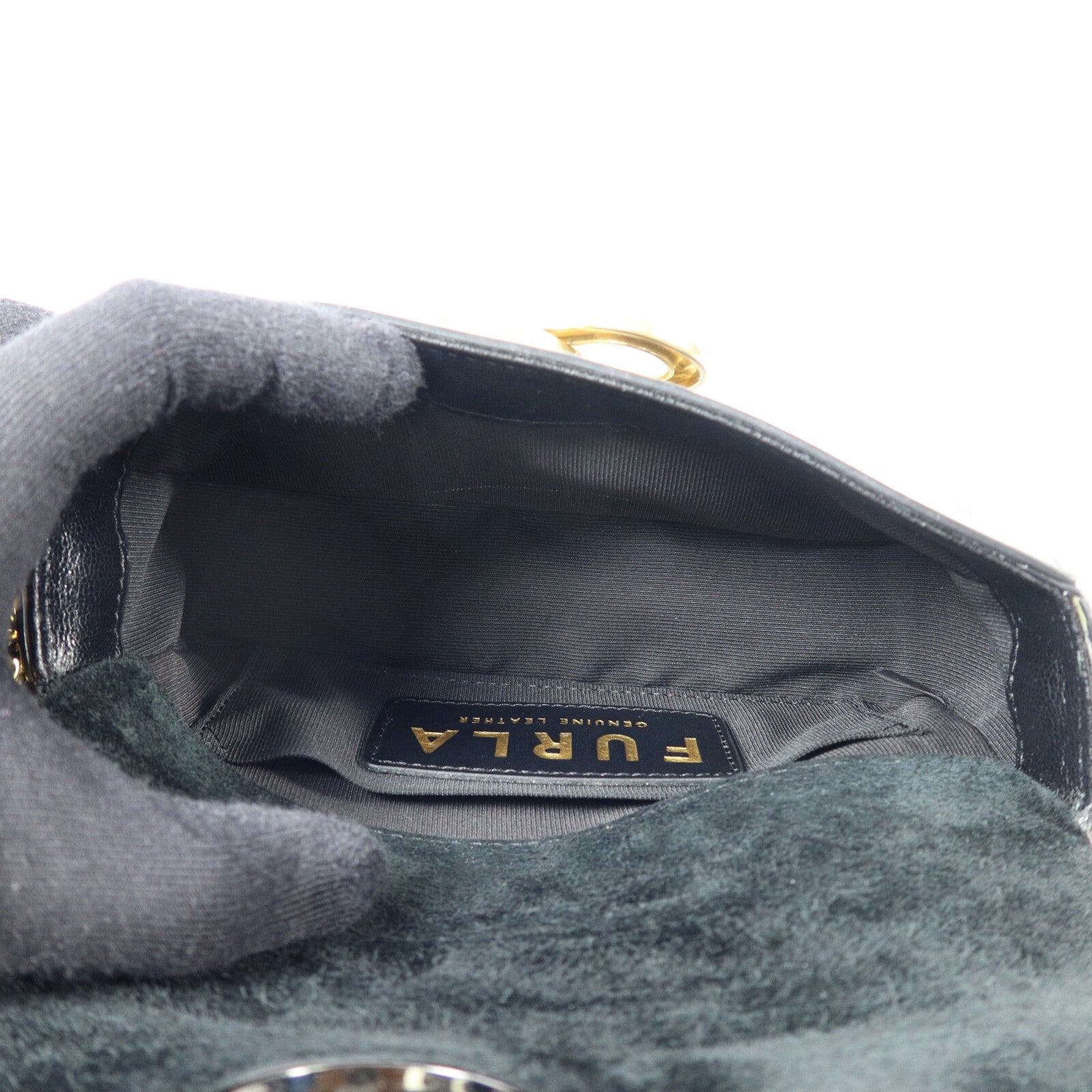 Furla 牛皮皮革Chain Shoulder鏈帶肩背袋