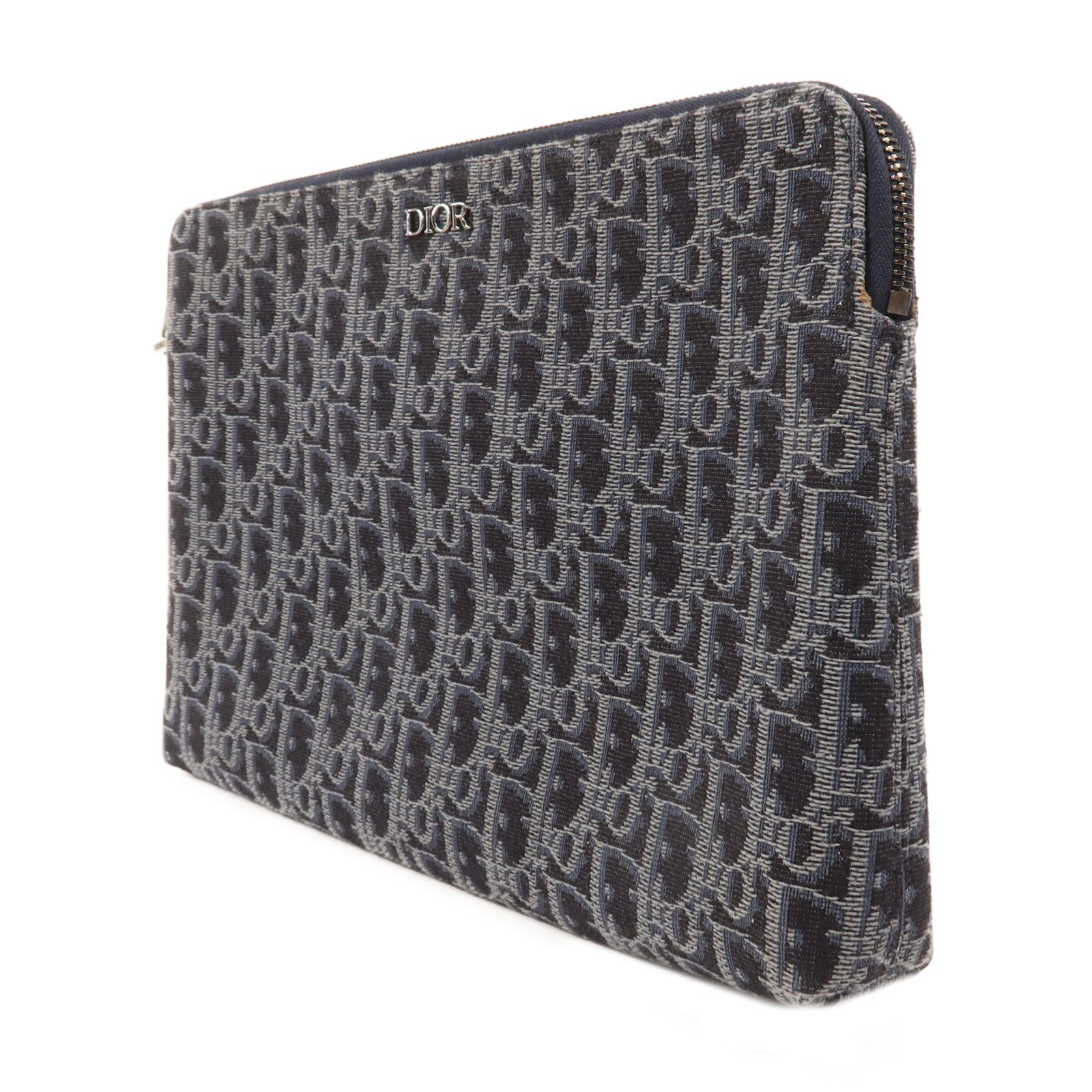 Dior 帆布Clutch Bag銀扣手拿包