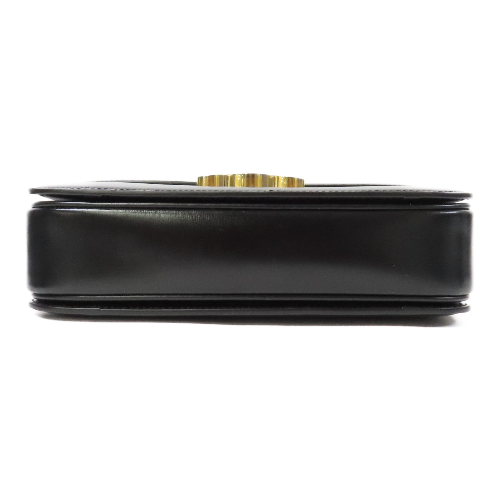 CELINE 牛皮皮革Triomphe Medium金扣肩背袋黑色