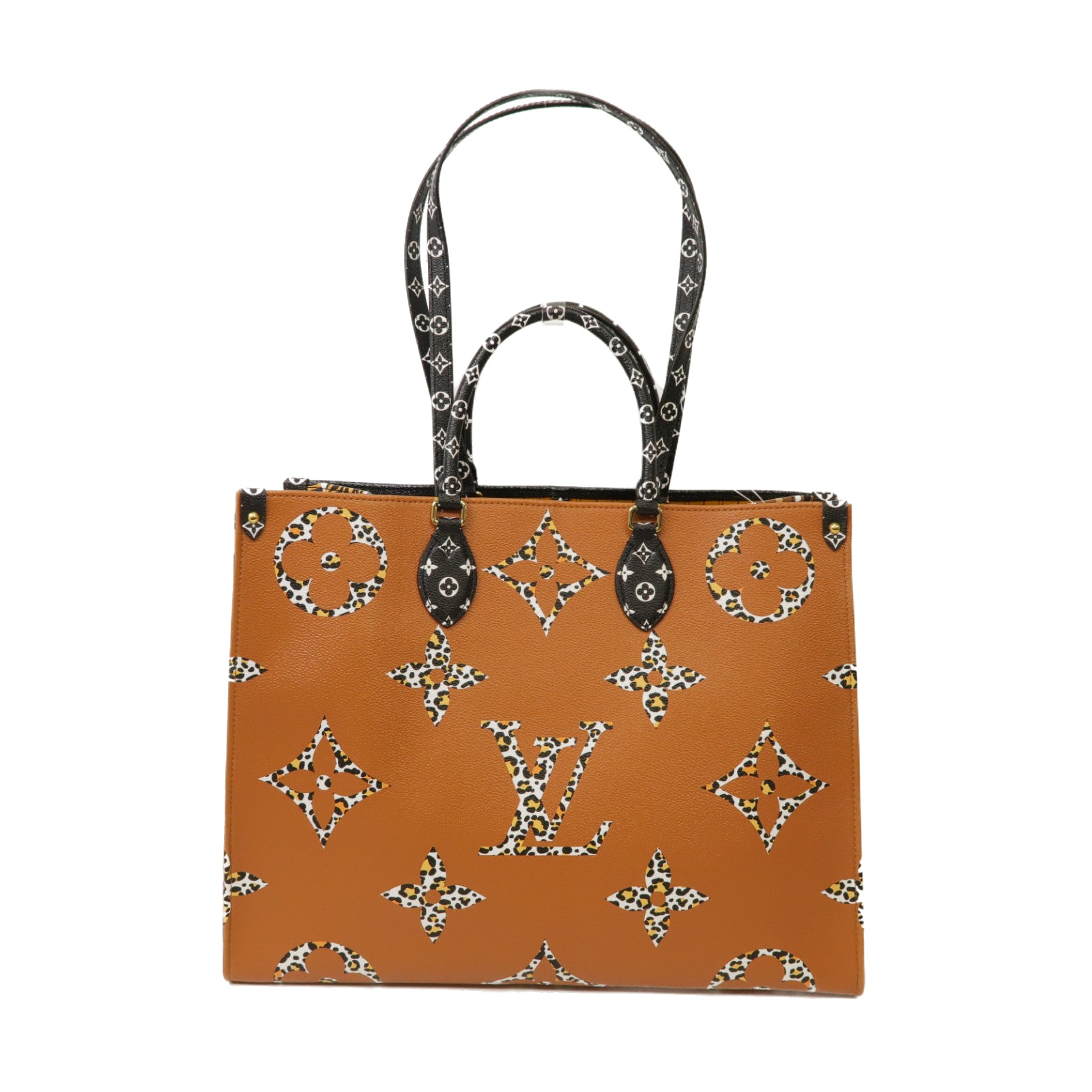 LOUIS VUITTON 【激減優惠】Monogram Jungle On The Go GM金扣手挽肩背兩用袋黑色/啡色