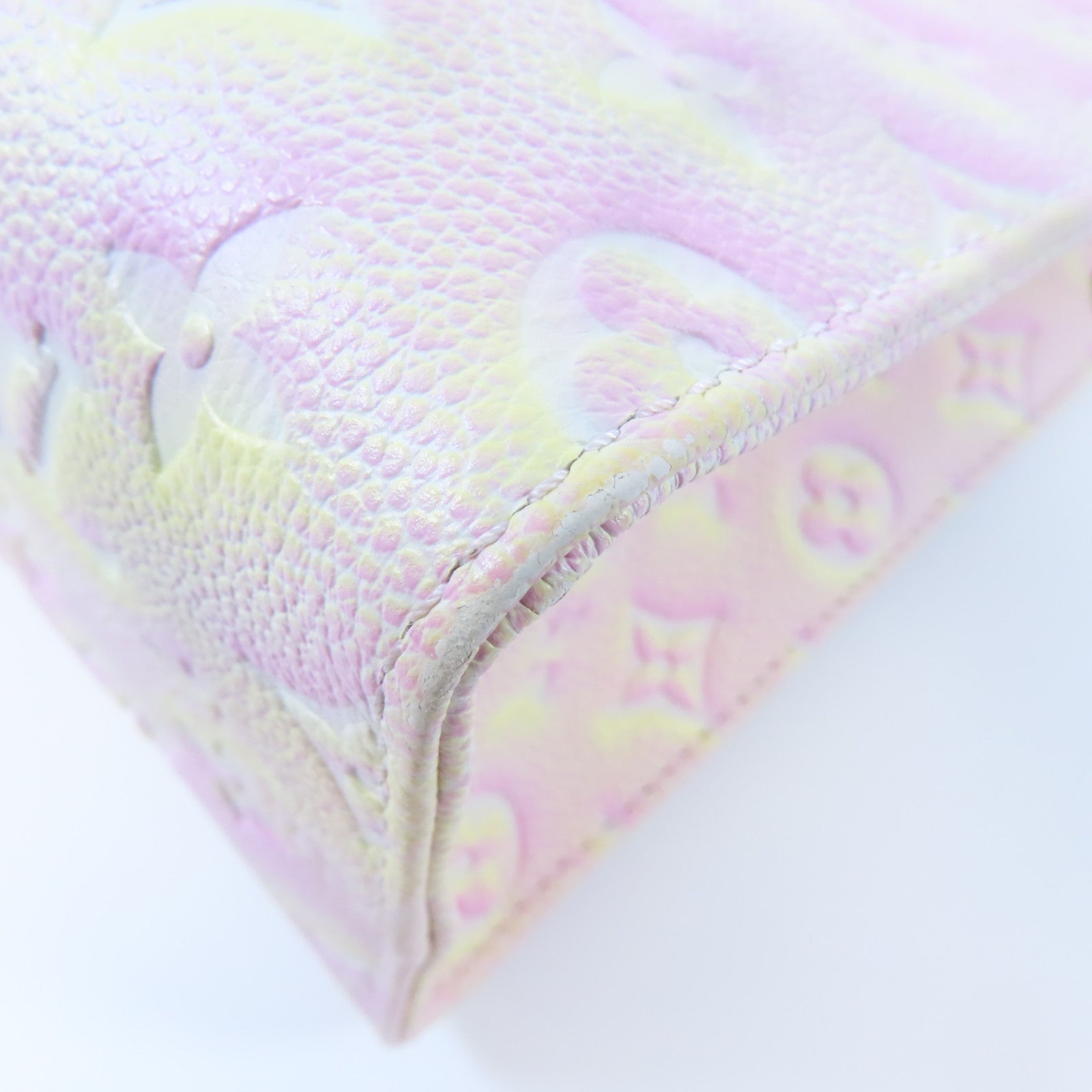 LOUIS VUITTON 【激減優惠】Monogram Empreinte On The Go PM金扣手挽肩背兩用袋粉紅色/黃色