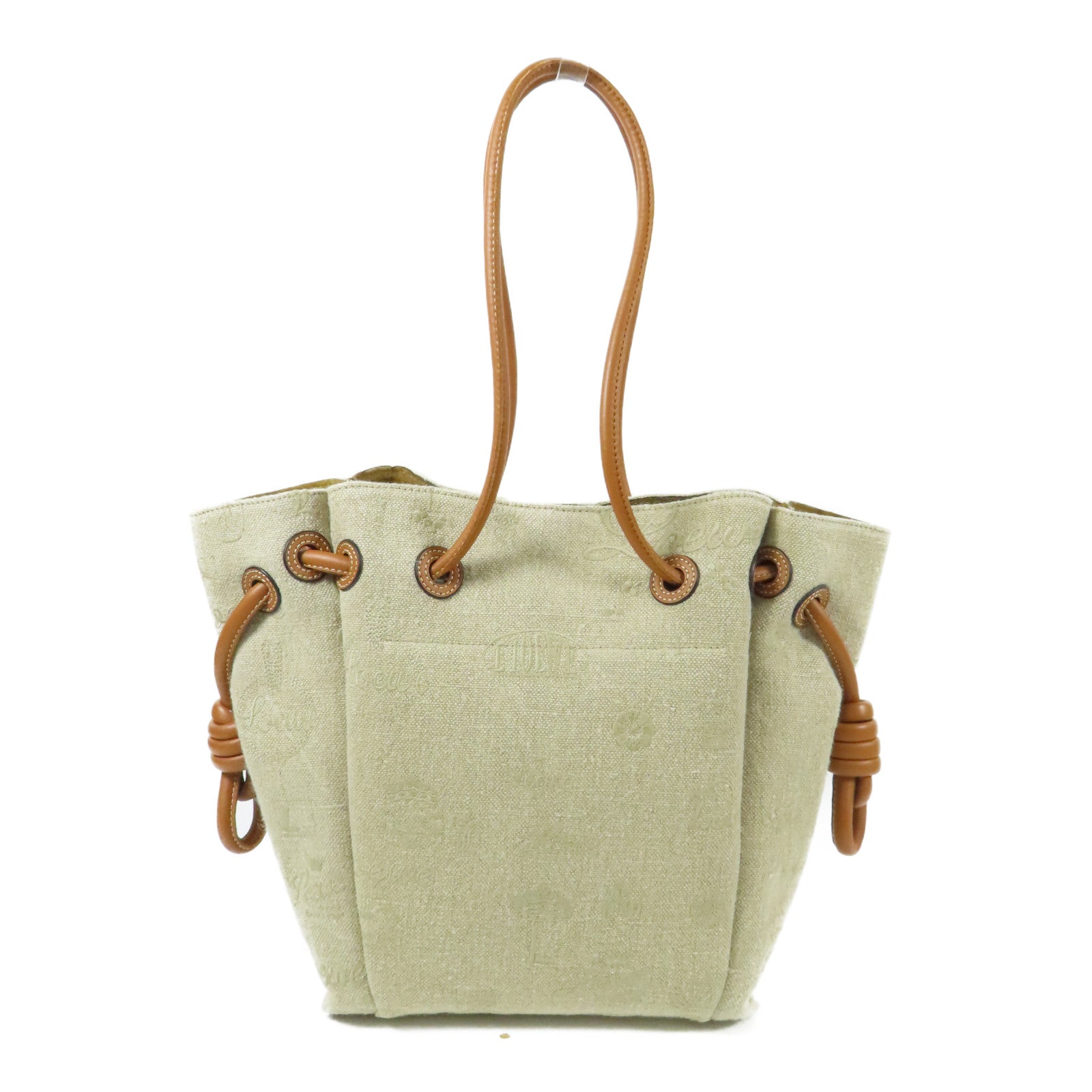 LOEWE 帆布Flamenco Knot Tote肩背袋