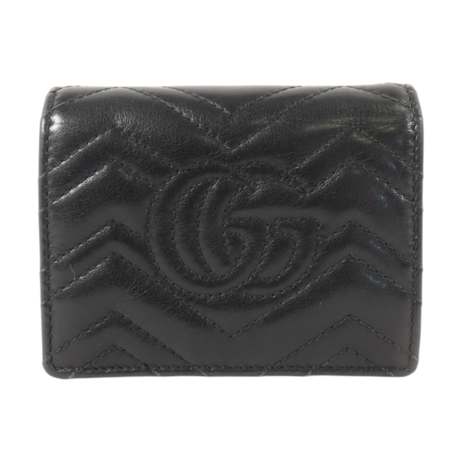 GUCCI 牛皮皮革GG Marmont Card Case Wallet金扣錢包