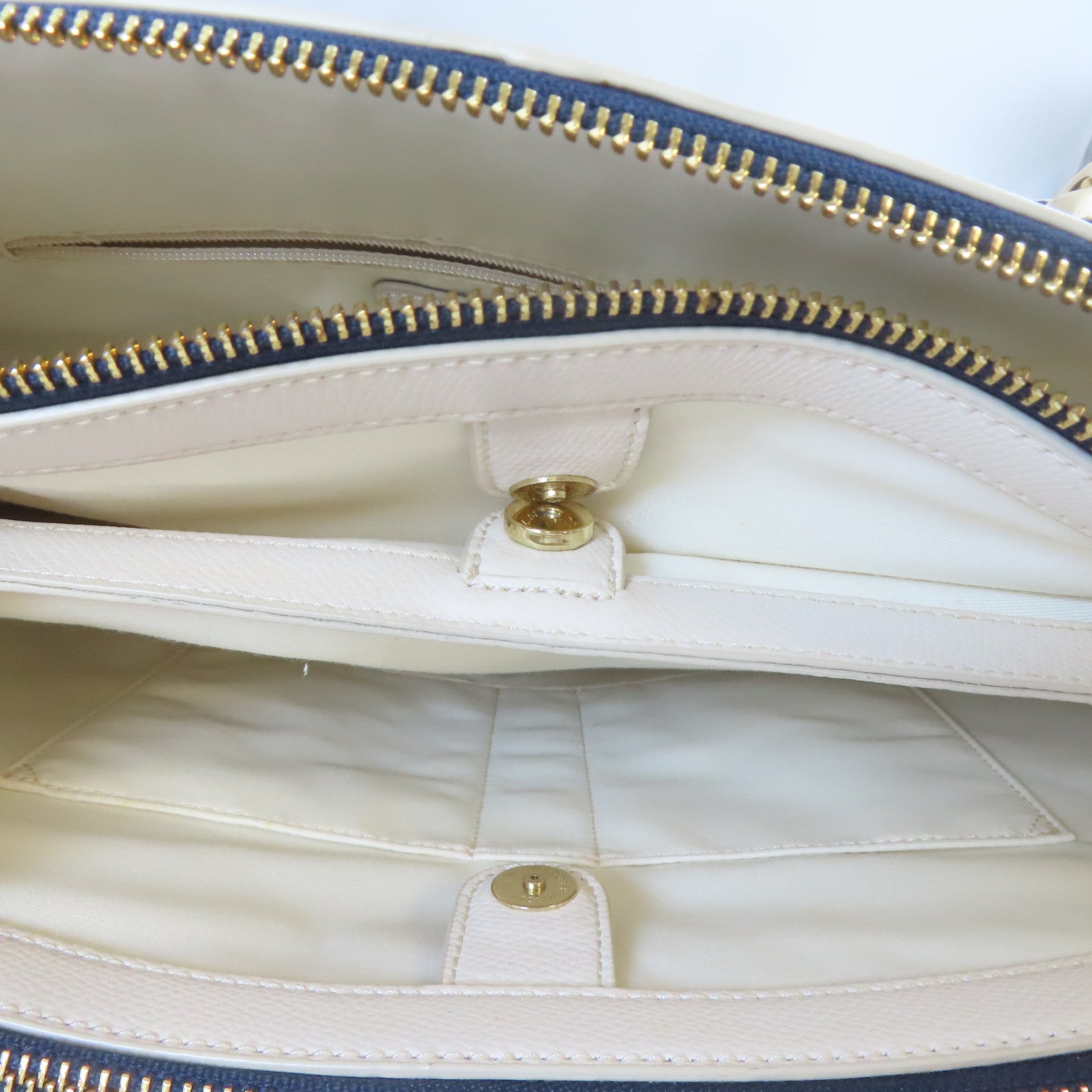 COACH 皮革2 Way Shoulder Bag金扣手挽肩背兩用袋深藍色
