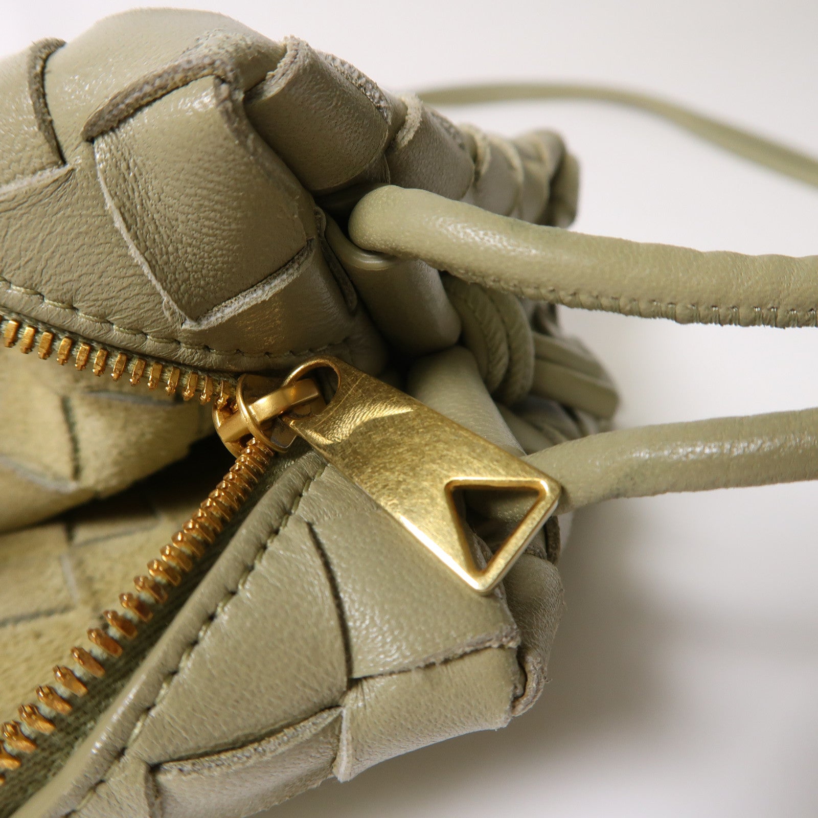 BOTTEGA VENETA 織紋皮革Shoulder Bag金扣肩背袋綠色