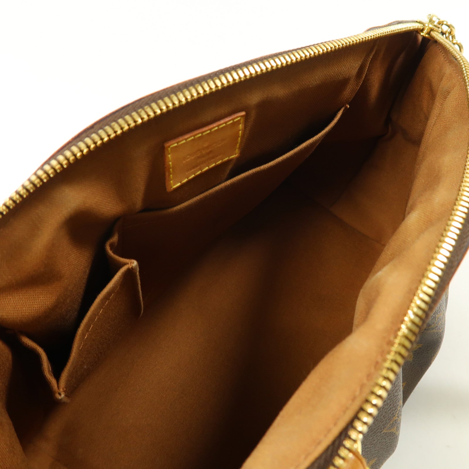 LOUIS VUITTON Monogram Tivoli PM金扣手挽袋棕色