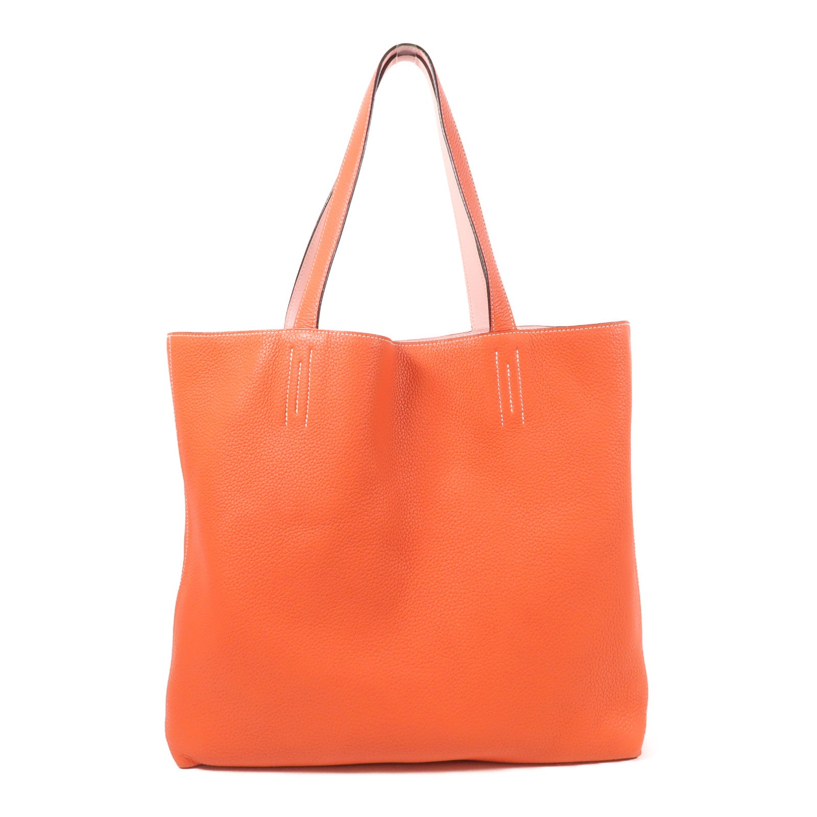 HERMES【激減優惠】 Swift/Clemence皮革Double Sens手挽袋2R Rouge Pivoine/3Q Rose Sakura