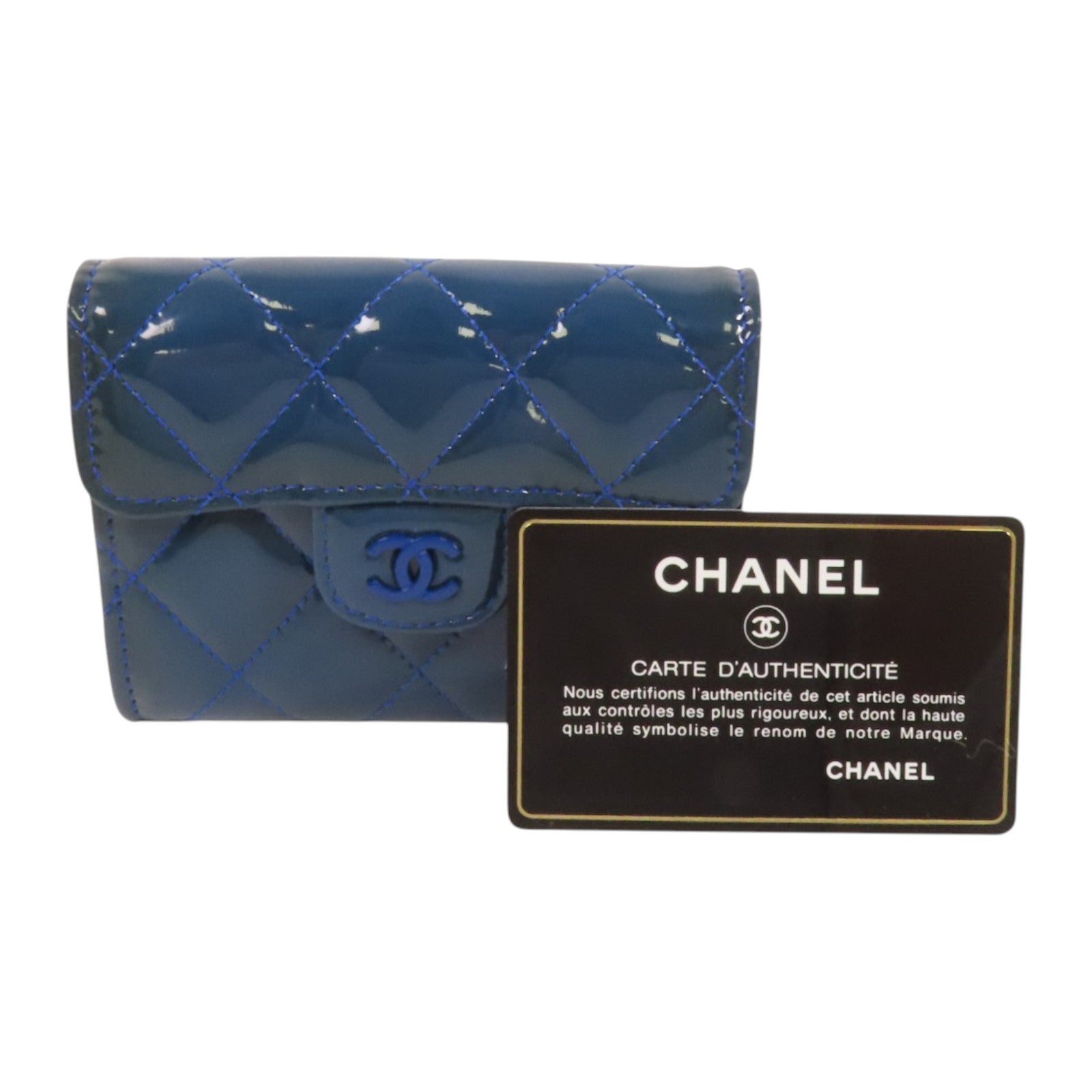 CHANEL 漆皮皮革Coin Case銀扣零錢包