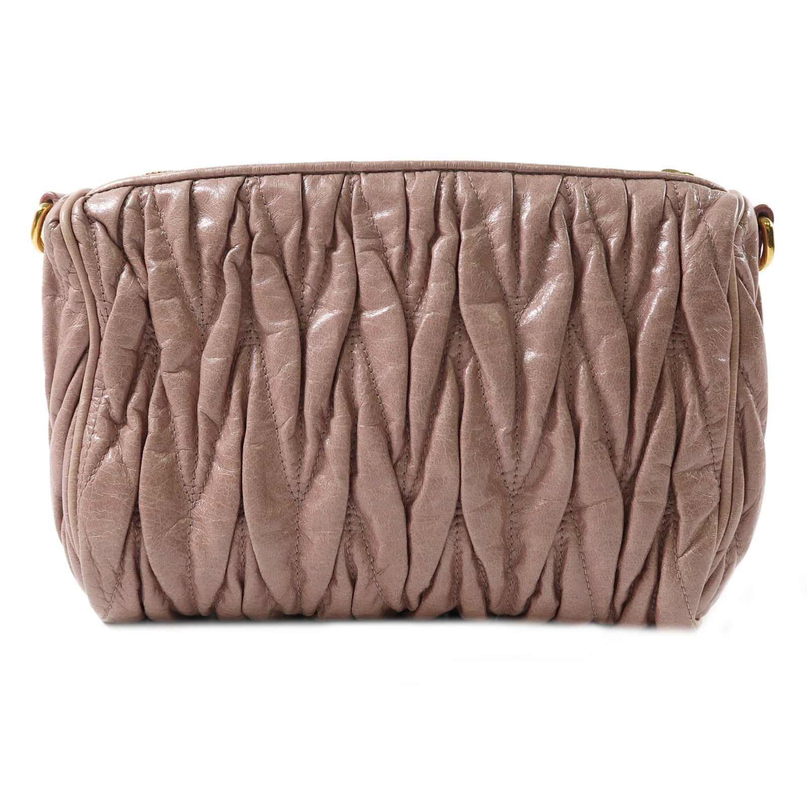 Miu Miu 皮革Shoulder Bag金扣肩背袋粉紅色