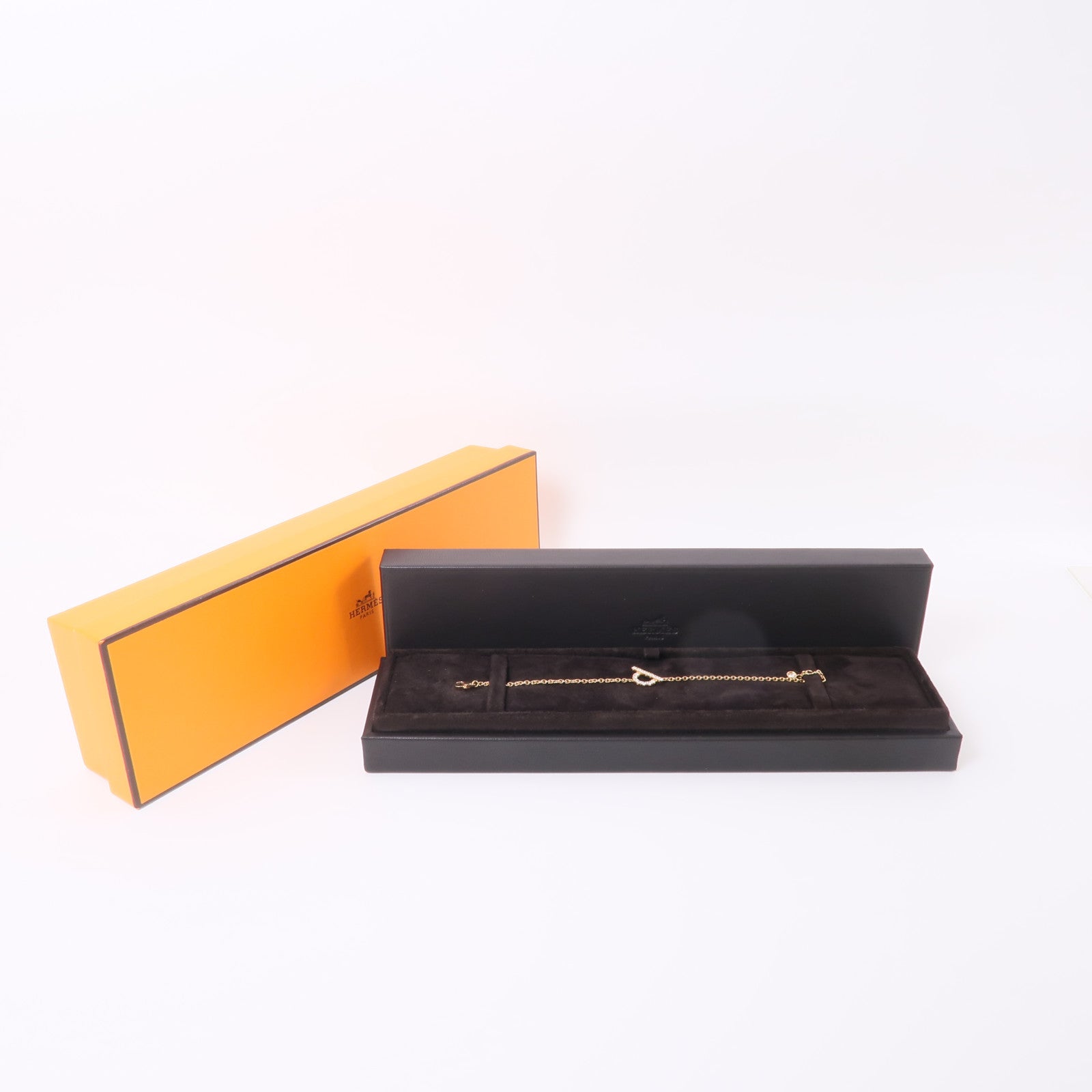 HERMES 18K玫瑰金Finesse Bracelet鑽石手鏈