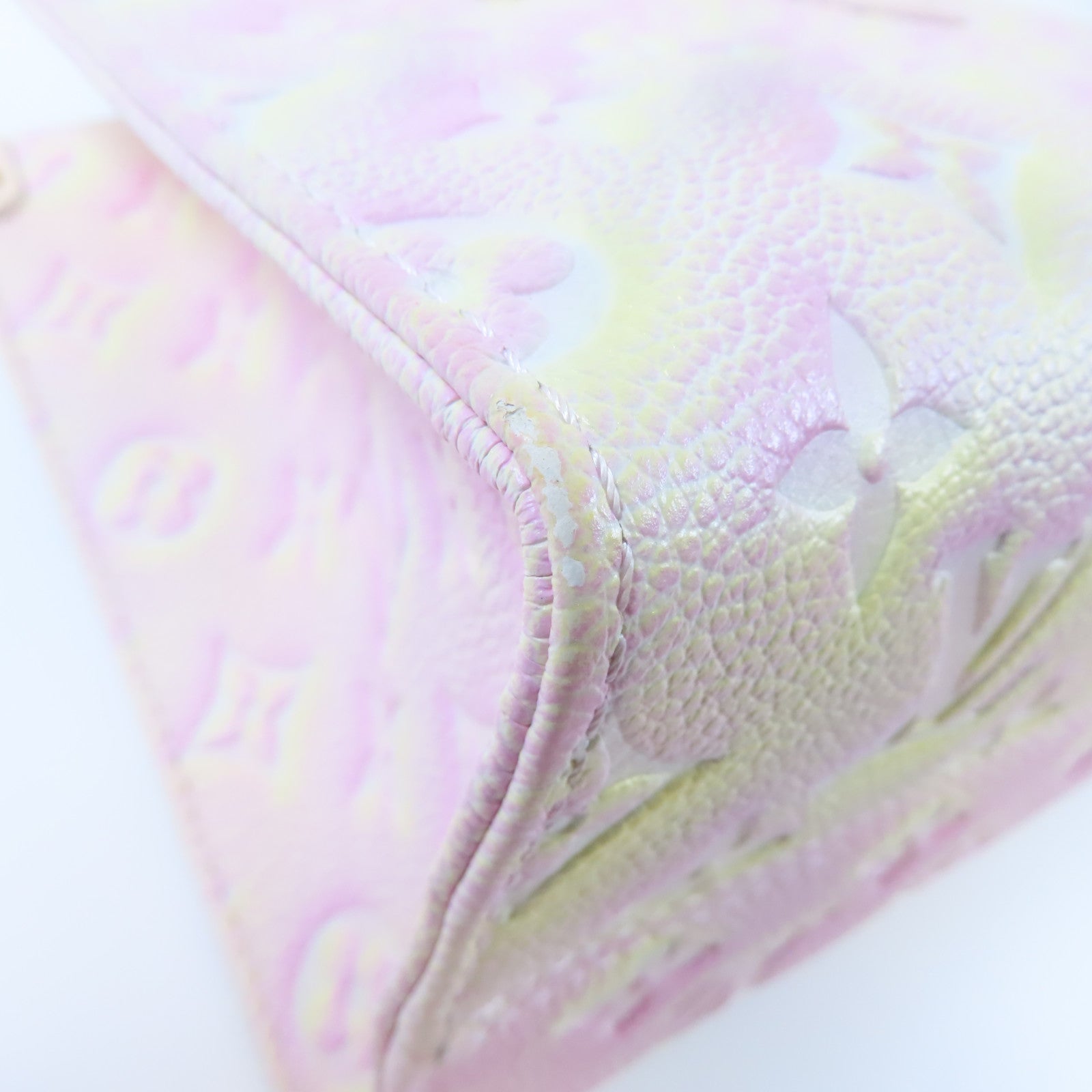 LOUIS VUITTON 【激減優惠】Monogram Empreinte On The Go PM金扣手挽肩背兩用袋粉紅色/黃色