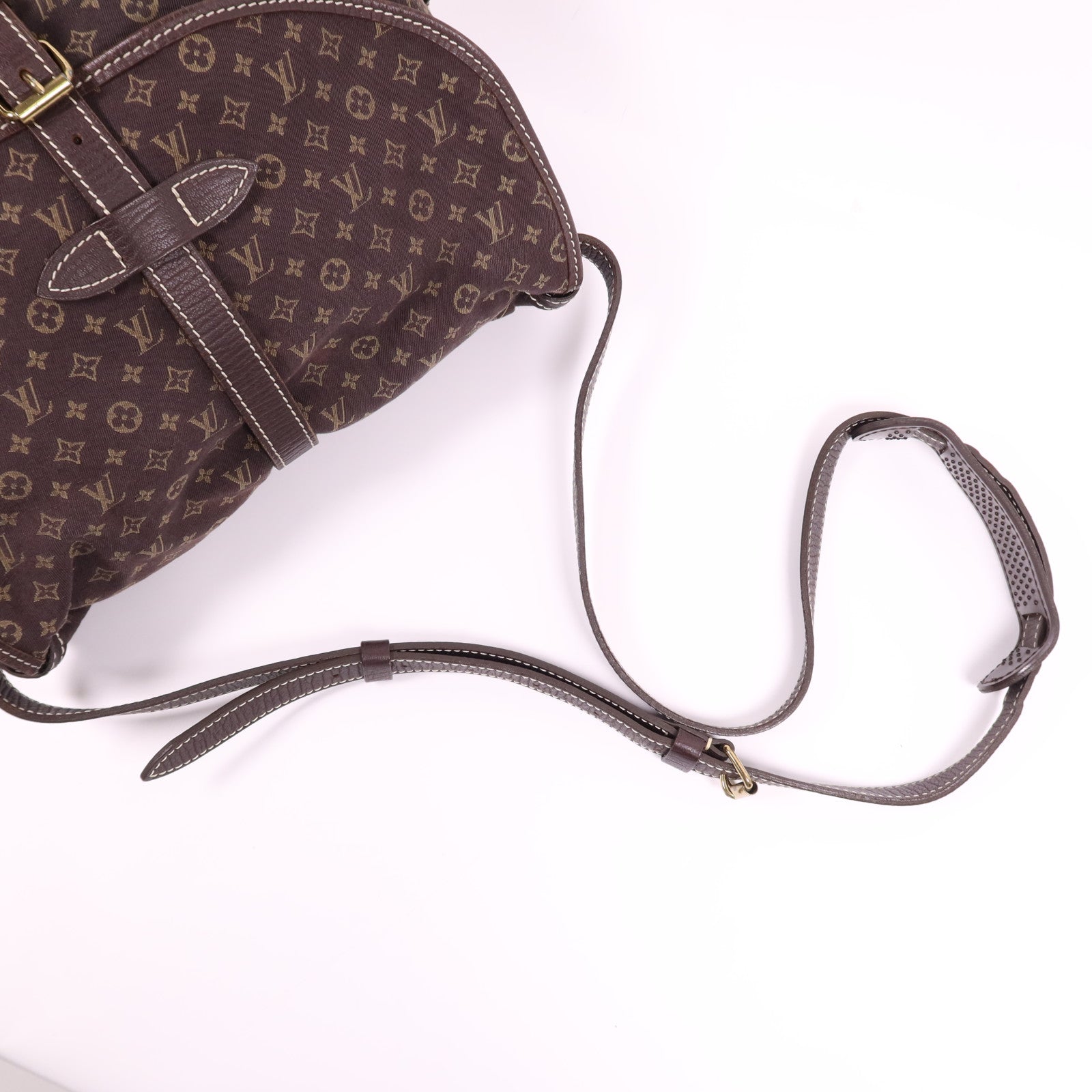LOUIS VUITTON Monogram Mini Lin Saumur 30金扣肩背袋
