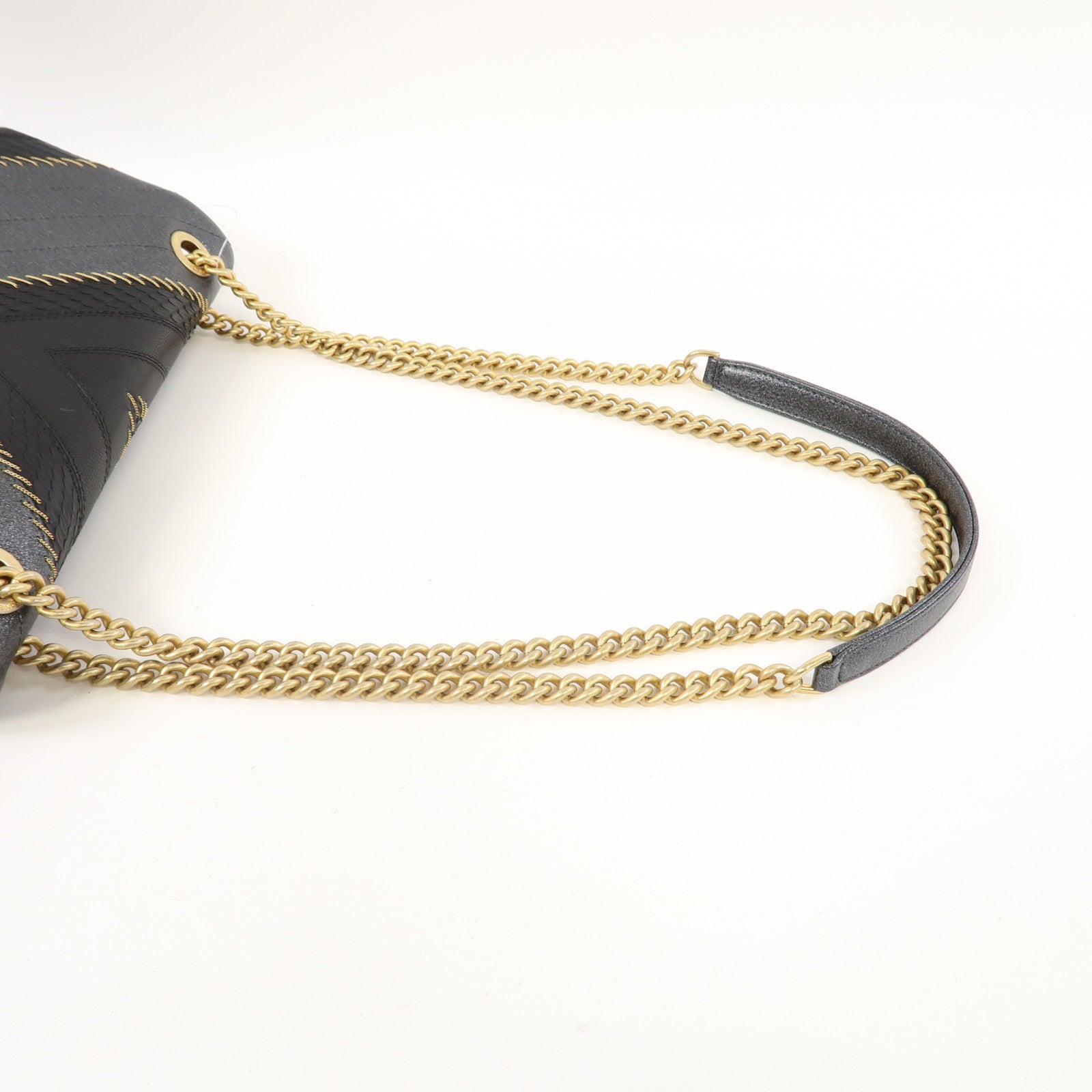 CHANEL 【激減優惠】牛皮皮革/蛇皮皮革Shoulder Bag金扣鏈帶肩背袋黑色