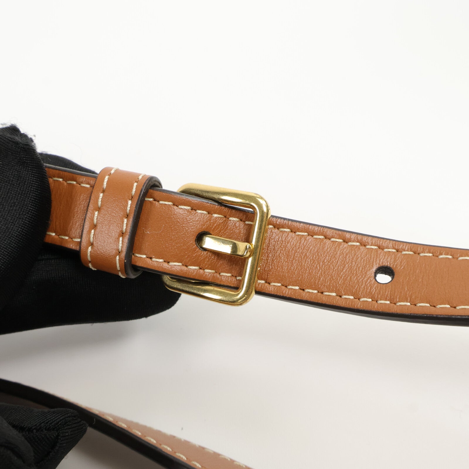 CELINE 牛皮皮革/塗層帆布Cuir Triomphe Oval肩背袋
