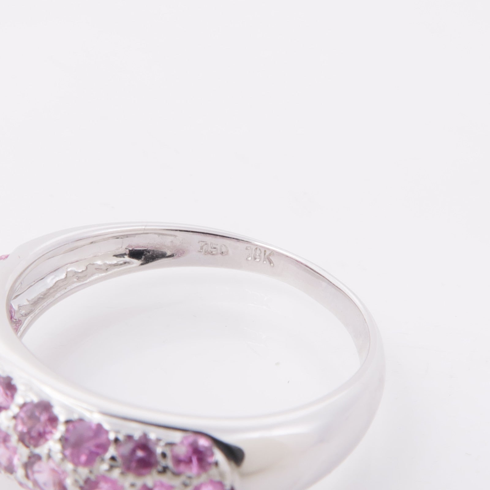 JEWELRY 【激減優惠】18K白金Pink Sapphire Ring粉紅寶石戒指US#7