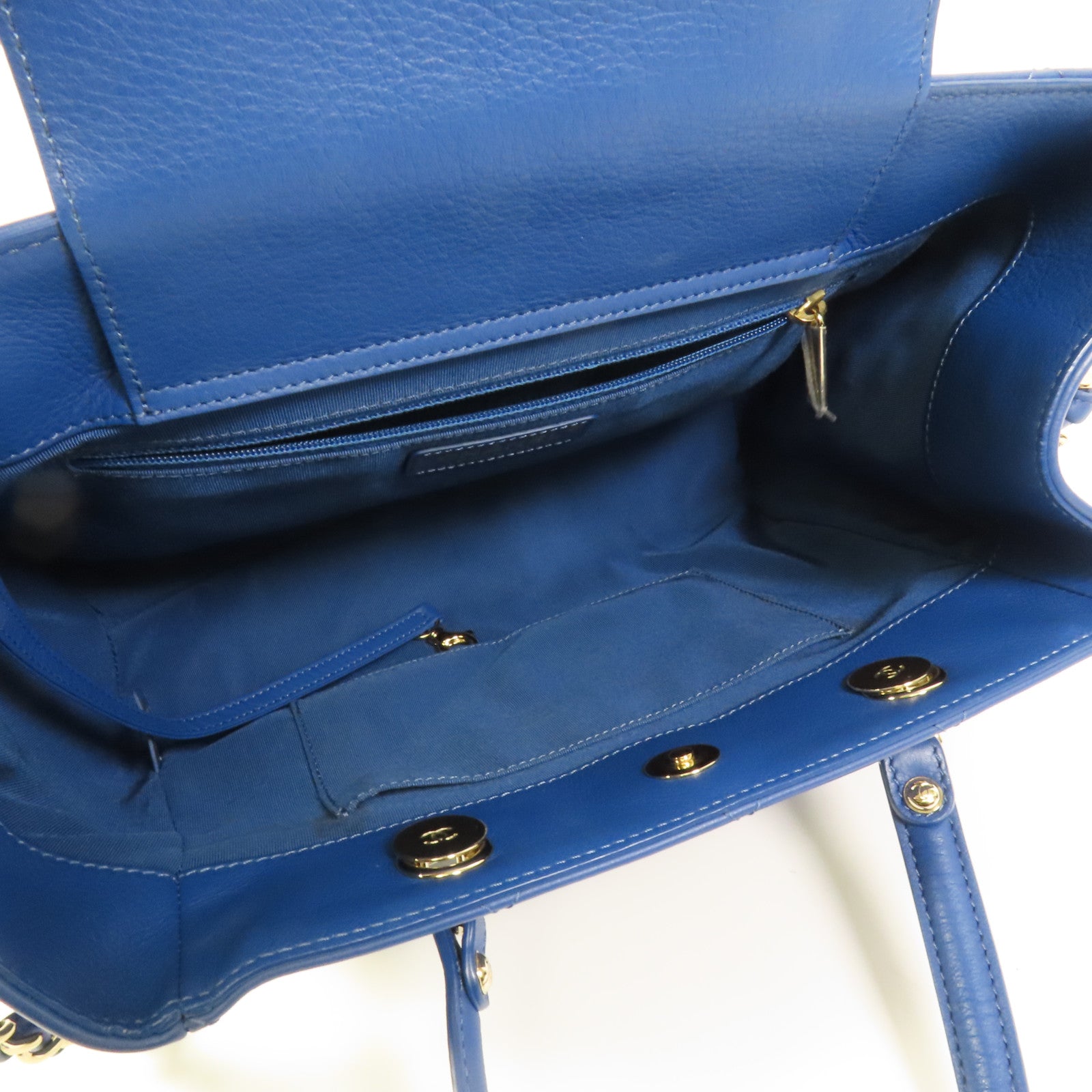 CHANEL 牛皮皮革Chain Shoulder金扣手挽肩背兩用袋