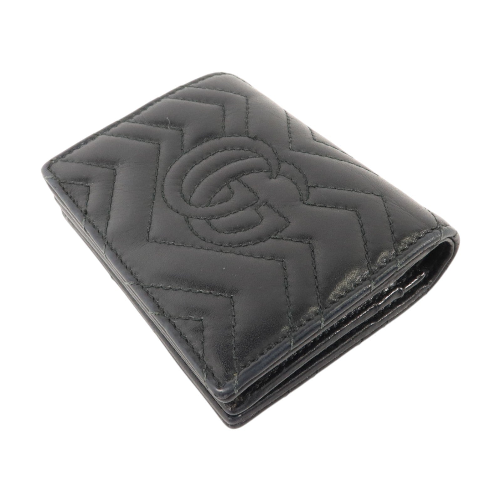 GUCCI 牛皮皮革GG Marmont Card Case Wallet金扣錢包