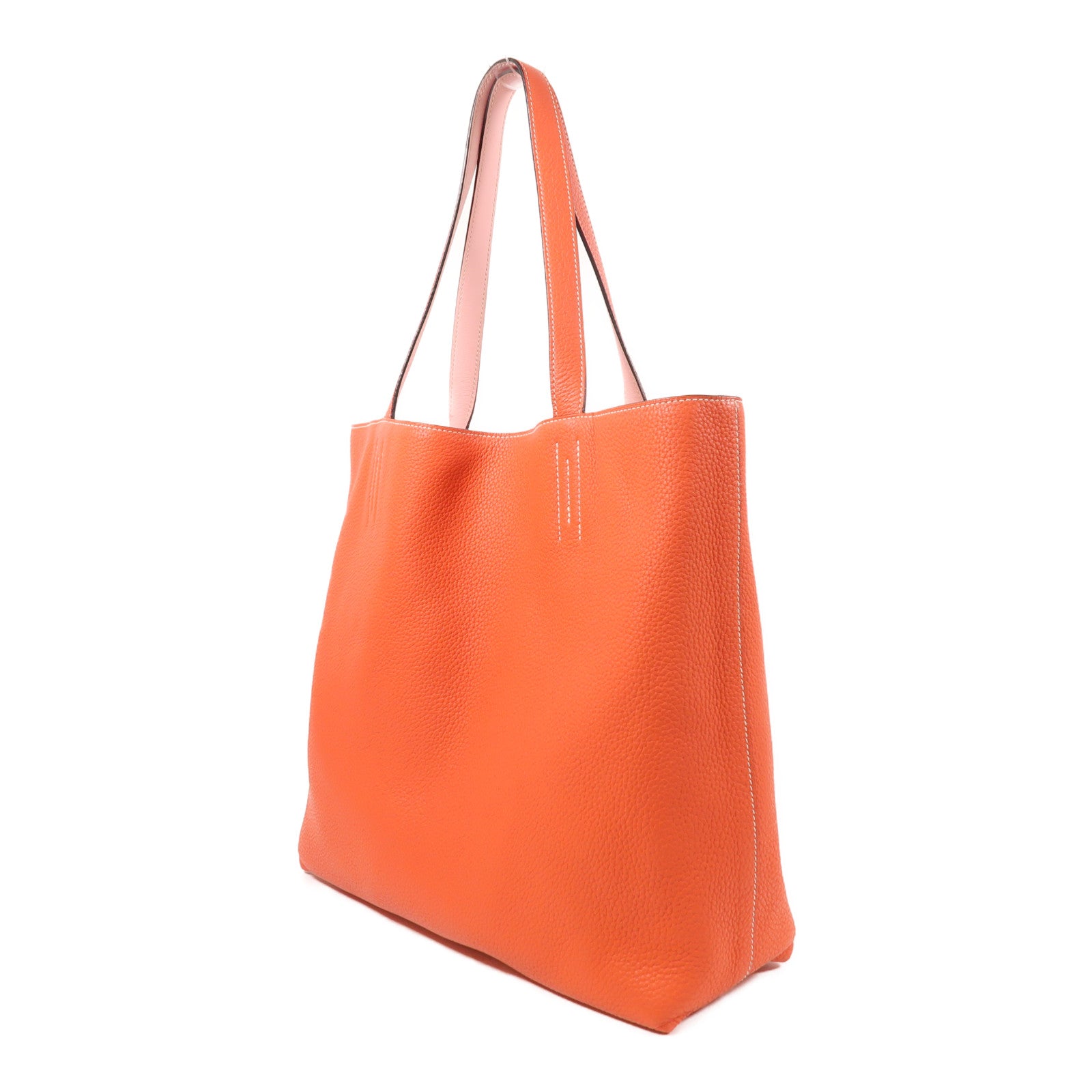 HERMES【激減優惠】 Swift/Clemence皮革Double Sens手挽袋2R Rouge Pivoine/3Q Rose Sakura