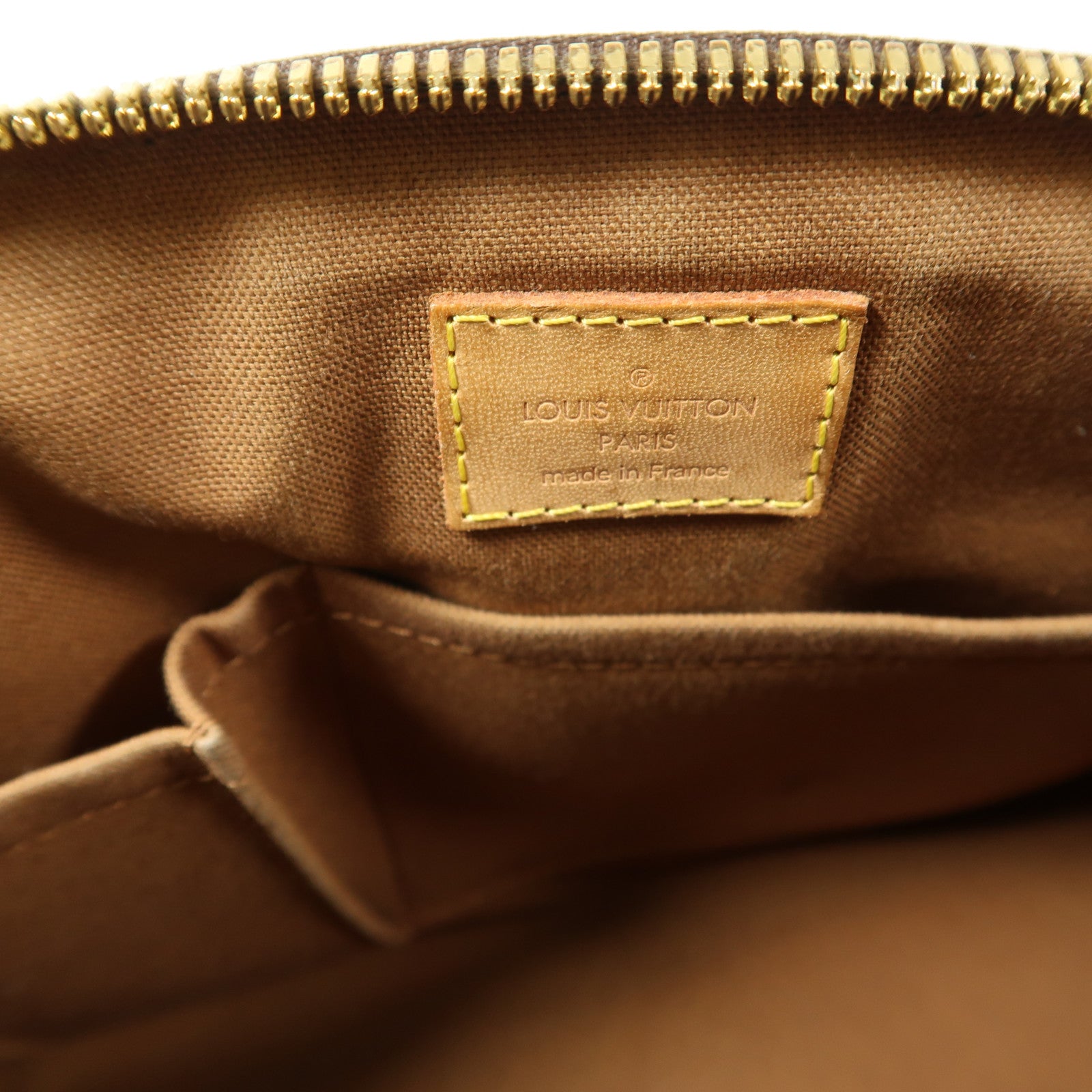 LOUIS VUITTON Monogram Tivoli PM金扣手挽袋棕色