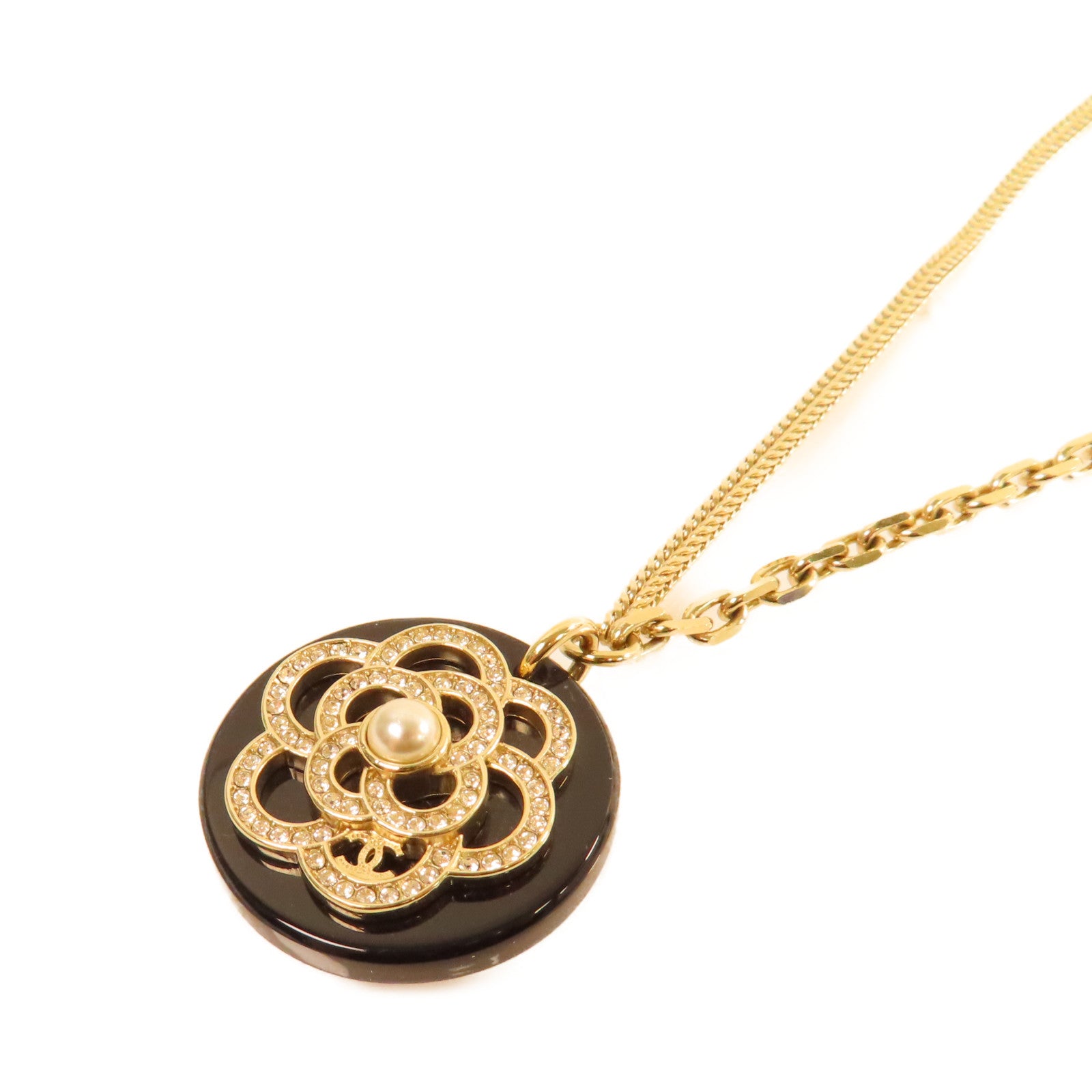 CHANEL 【激減優惠】金屬/仿珍珠/PVC Necklace項鏈黑色/金色