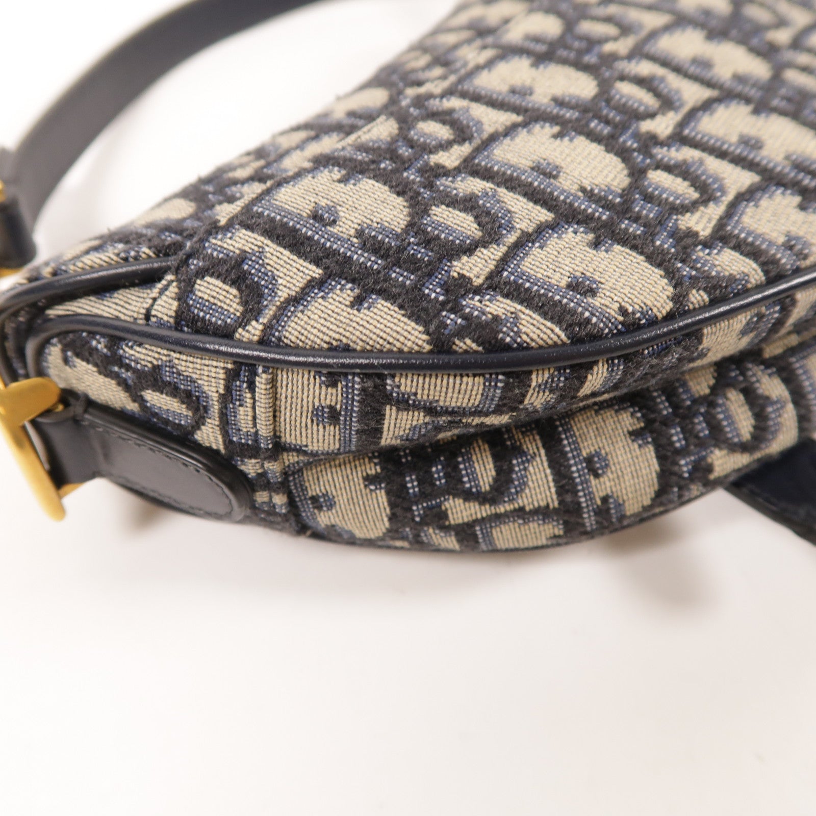 Dior CD GHW Mini Saddle Shoulder Bag Canvas M0447 Blue