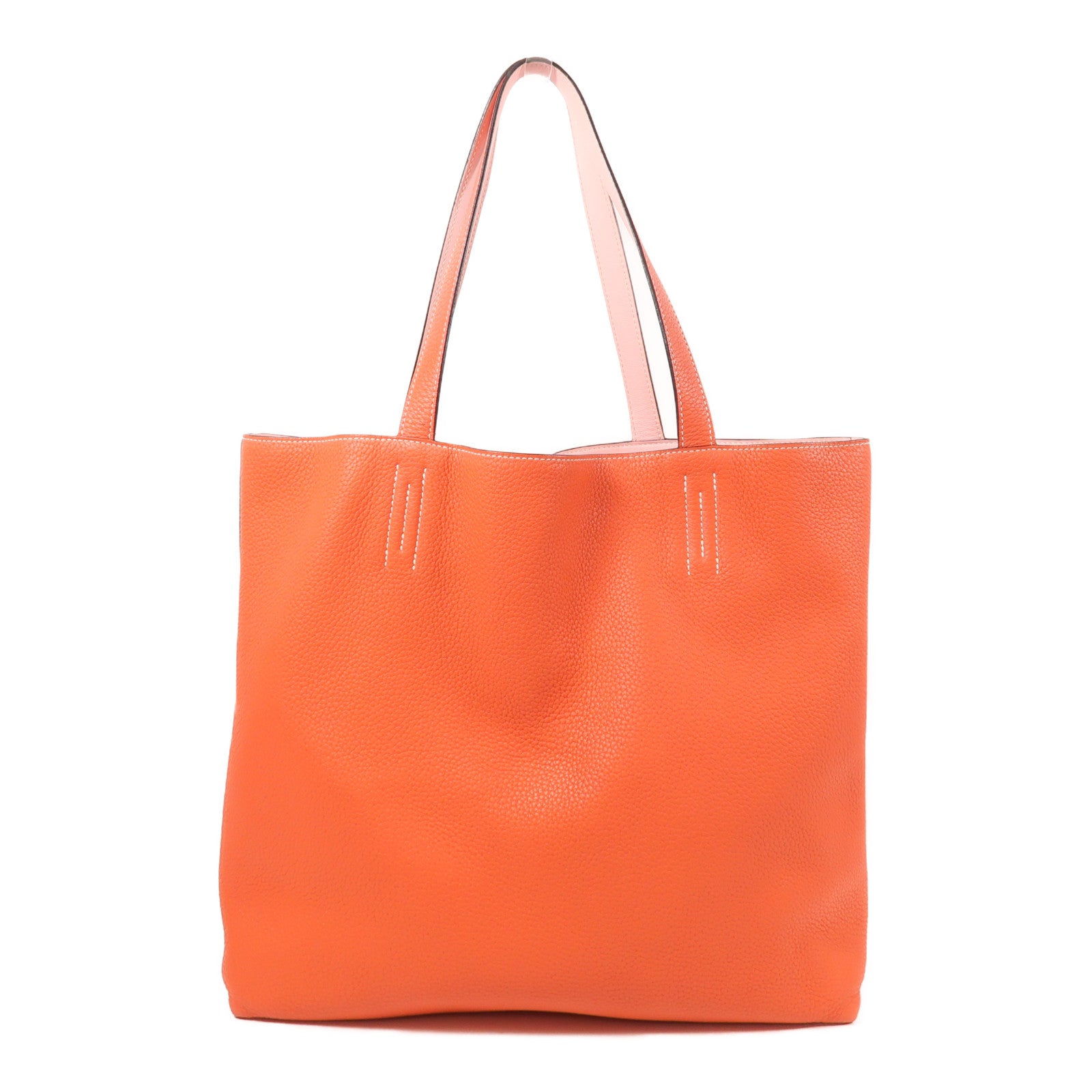 HERMES【激減優惠】 Swift/Clemence皮革Double Sens手挽袋2R Rouge Pivoine/3Q Rose Sakura