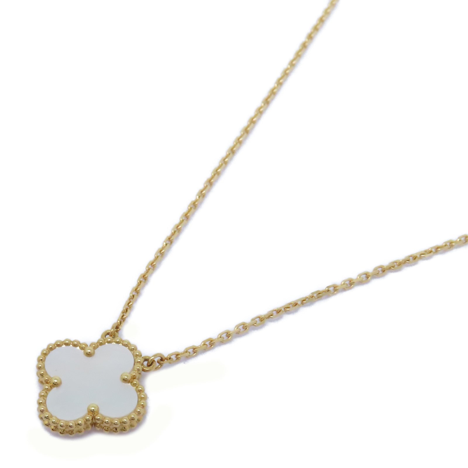 Van Cleef & Arpels 18K玫瑰金Vintage Alhambra Mother of Pearl Necklace珍珠母貝項鍊貝殻色