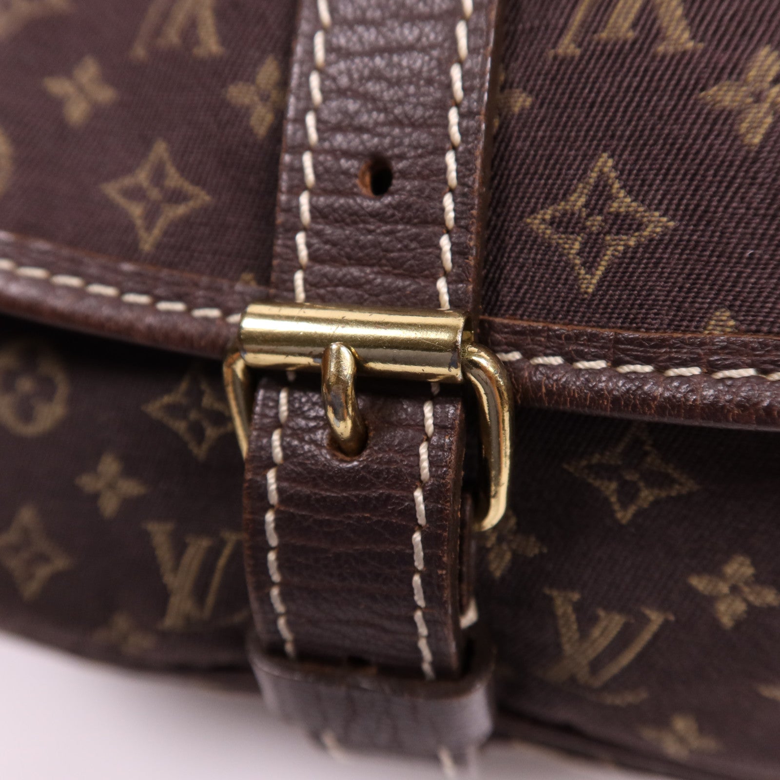 LOUIS VUITTON Monogram Mini Lin Saumur 30金扣肩背袋