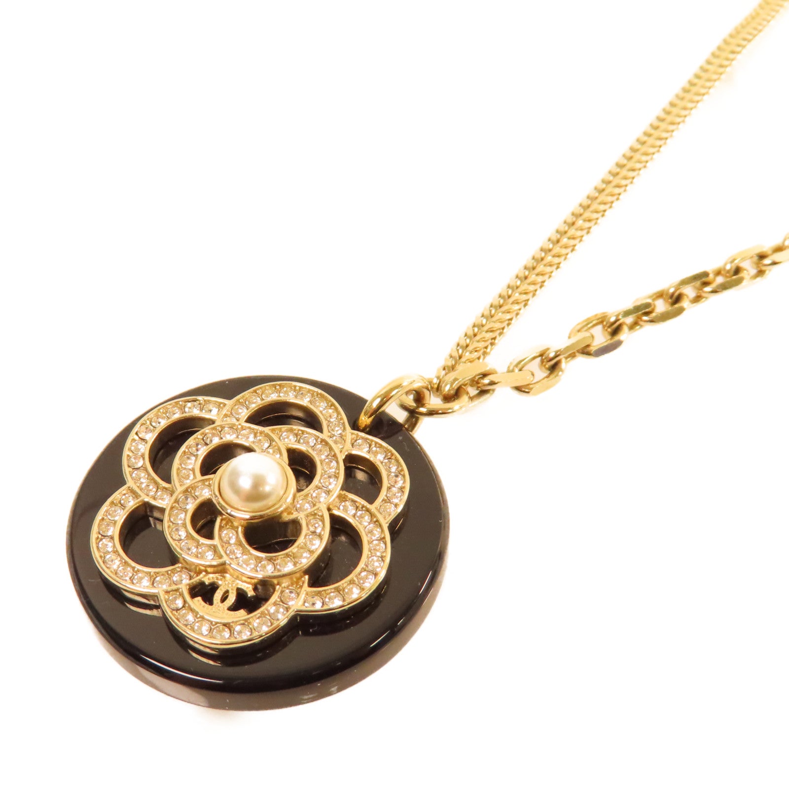 CHANEL 【激減優惠】金屬/仿珍珠/PVC Necklace項鏈黑色/金色