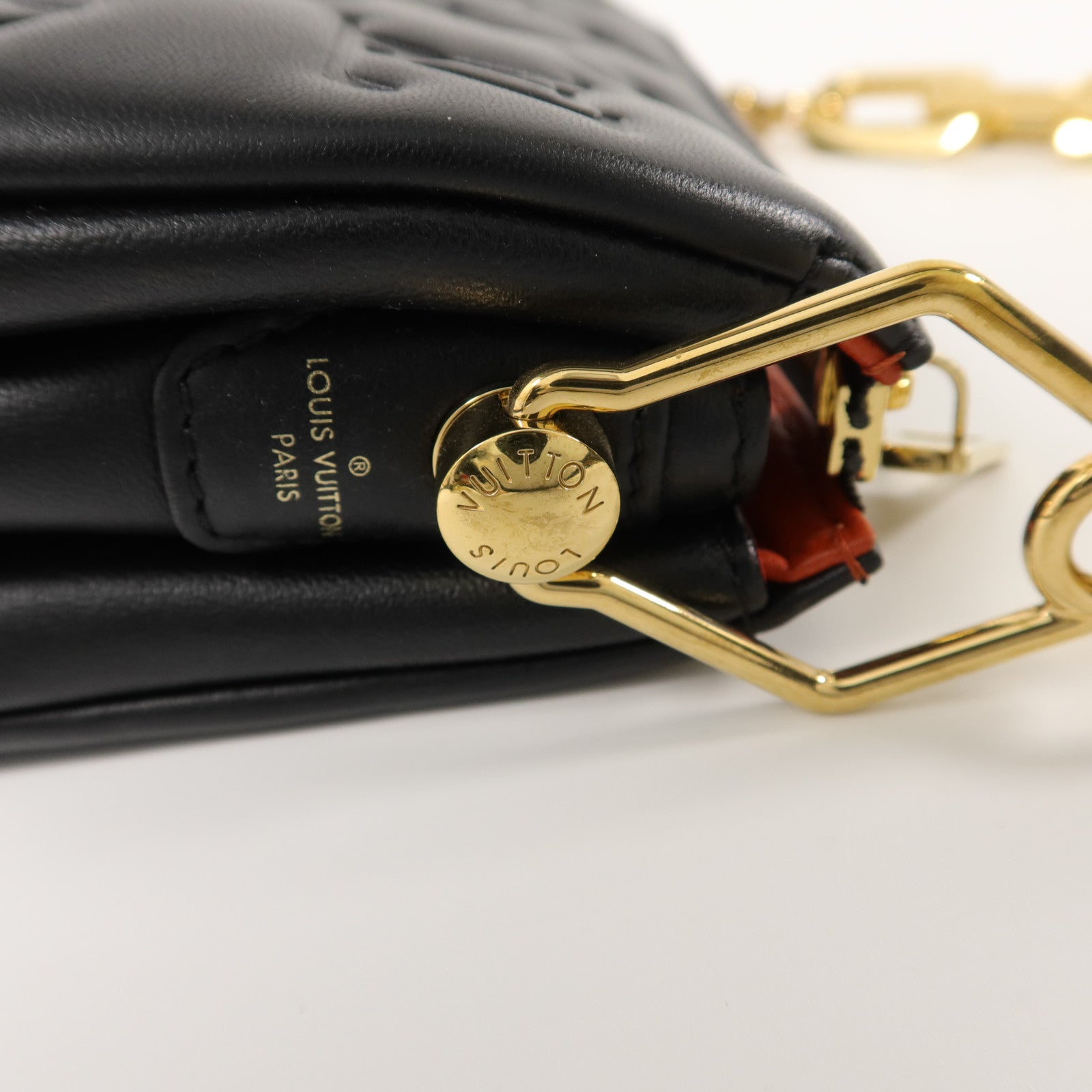 LOUIS VUITTON Monogram Embossed Puffy Coussin BB鏈帶手挽肩背兩用袋