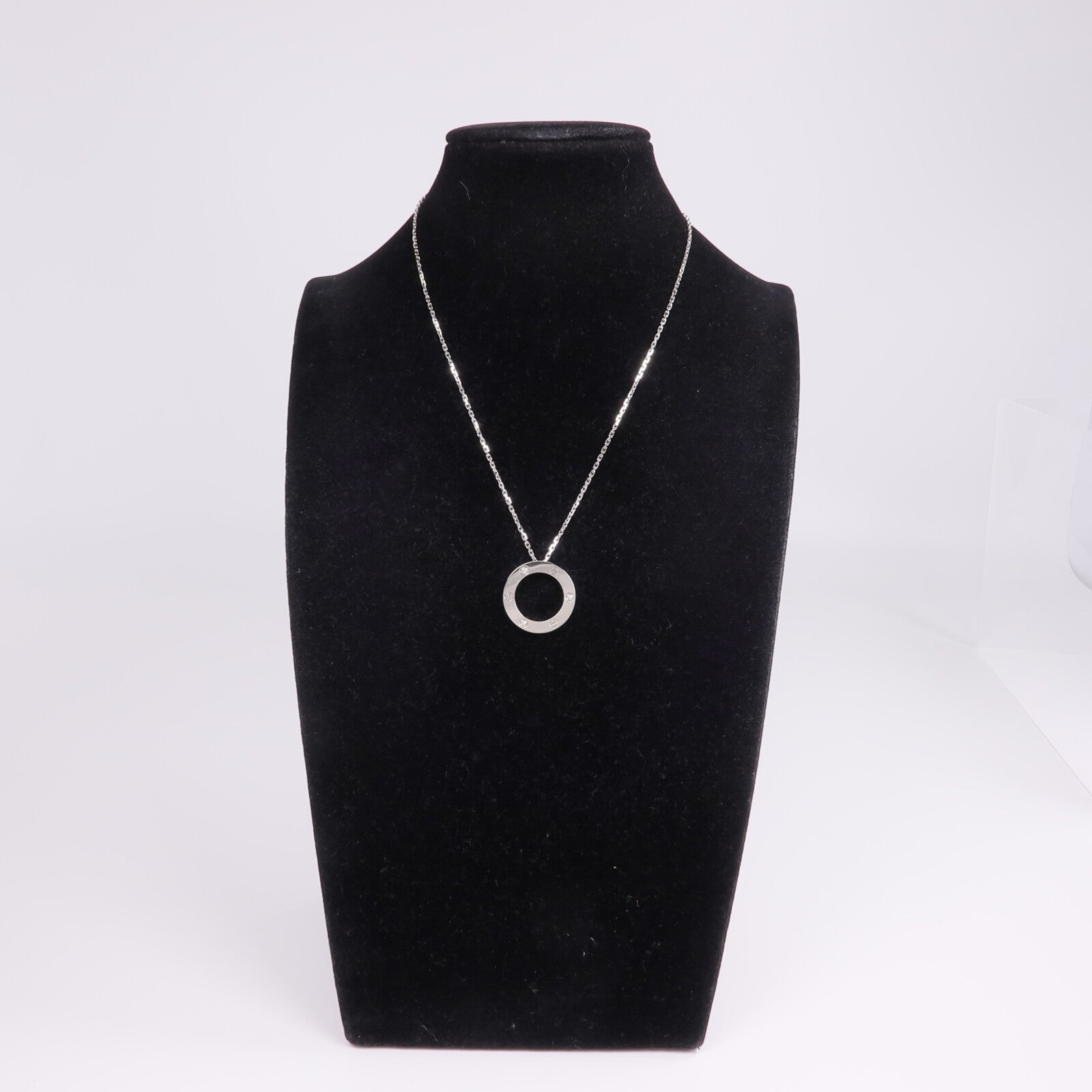 CARTIER 18K白金Love Necklace 3 Diamonds鑽石項鍊