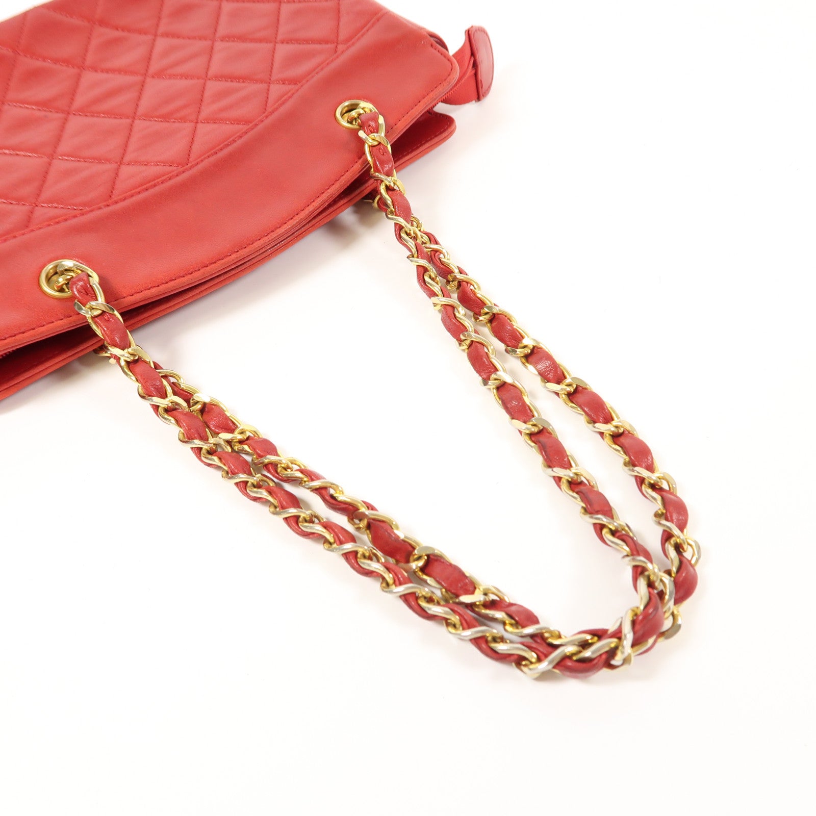 CHANEL 【激減優惠】皮革Vintage Chain Shoulder金扣鏈帶肩背袋