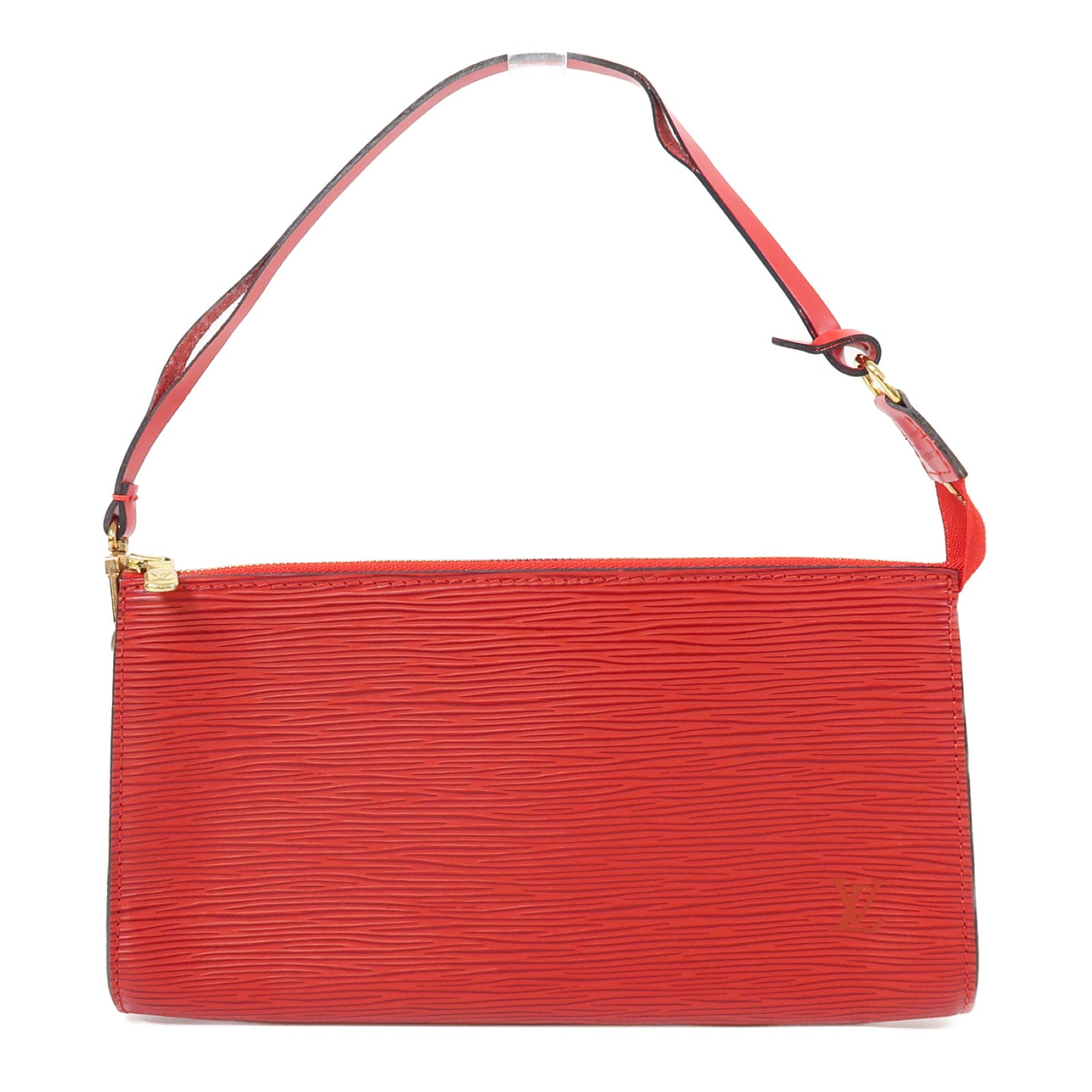 LOUIS VUITTON Epi Pochette Accessories金扣手拿包紅色