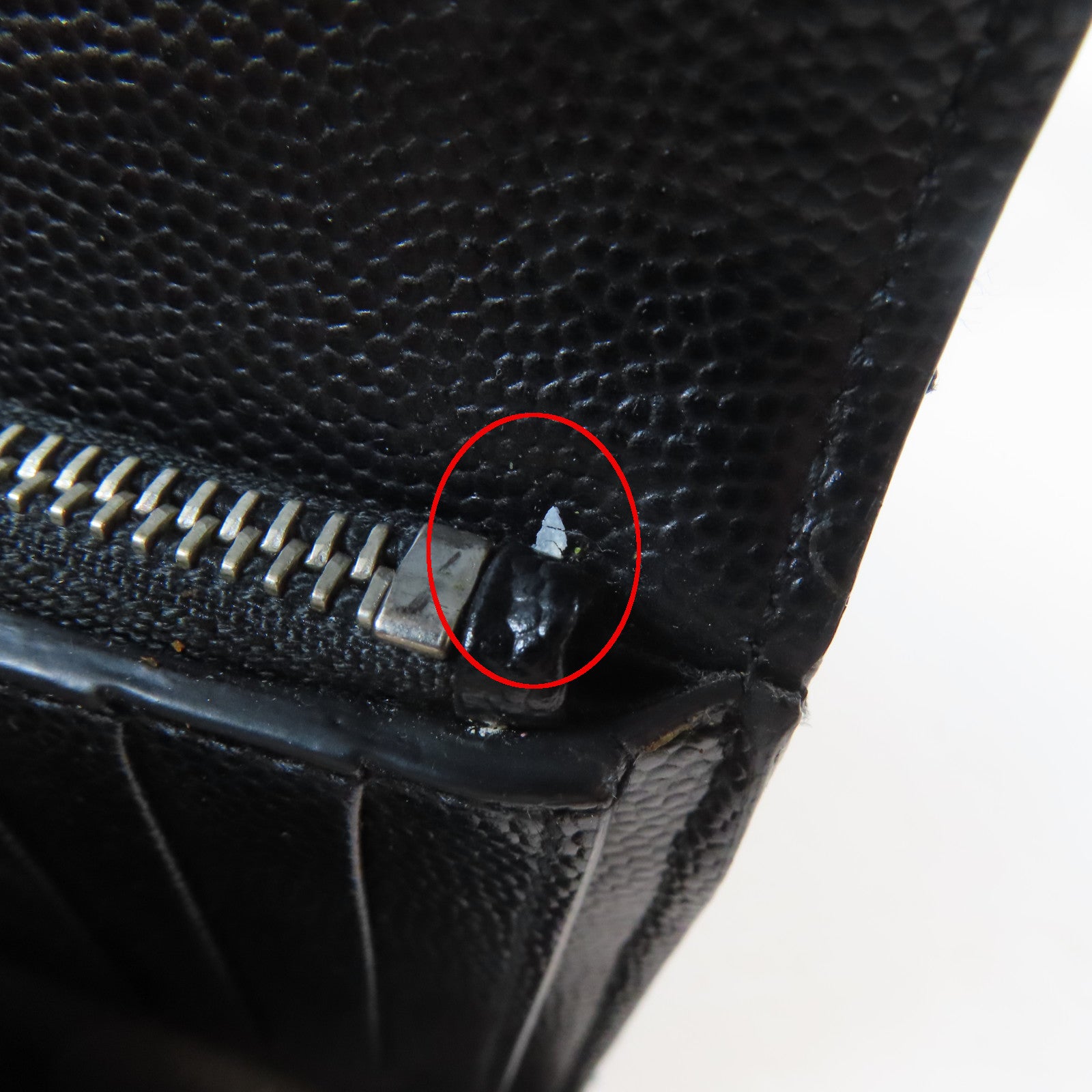 SAINT LAURENT 牛皮皮革Wallet銀扣錢包黑色