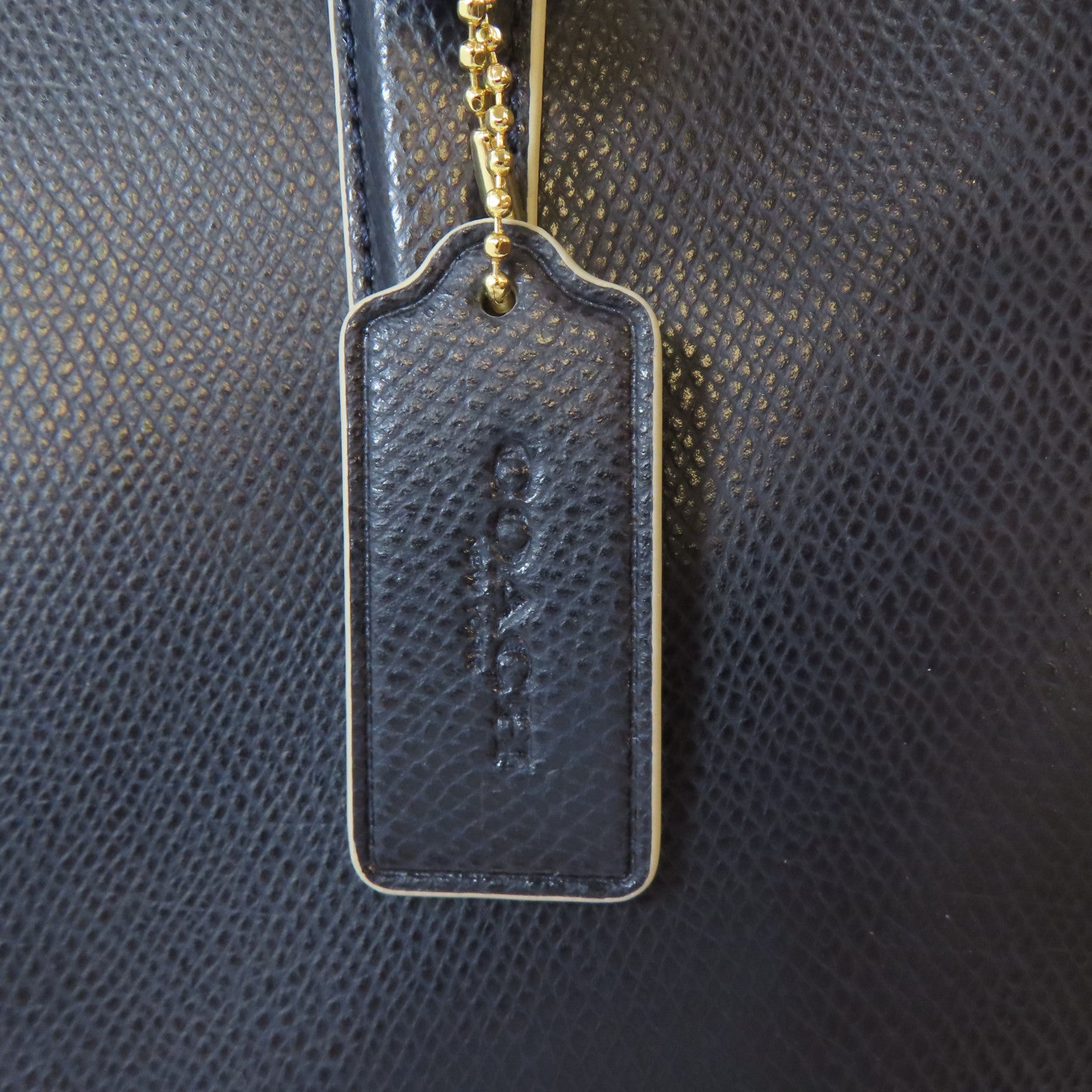 COACH 皮革2 Way Shoulder Bag金扣手挽肩背兩用袋深藍色